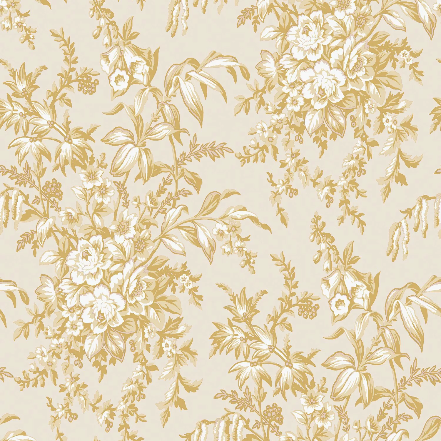 Laura Ashley Vliestapete Picardie Pale Gold 10,05 x 0,52 m günstig online kaufen