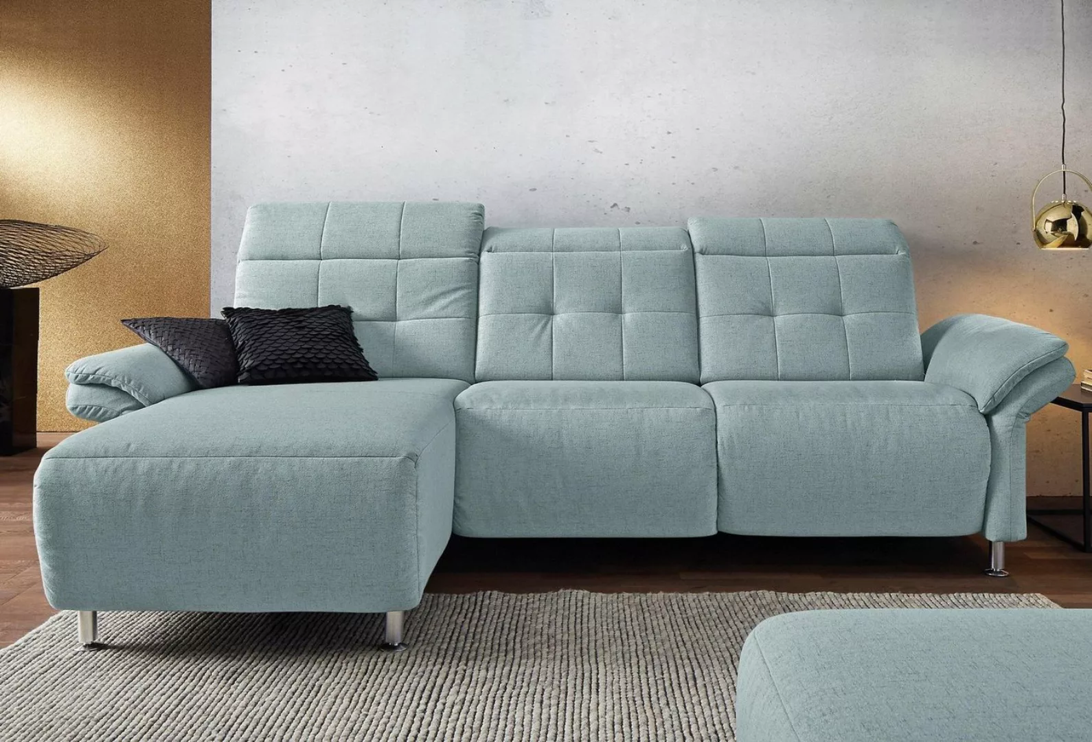 Places of Style Ecksofa Manhattan L-Form, 2 Sitze mit elektrischer Relaxfun günstig online kaufen