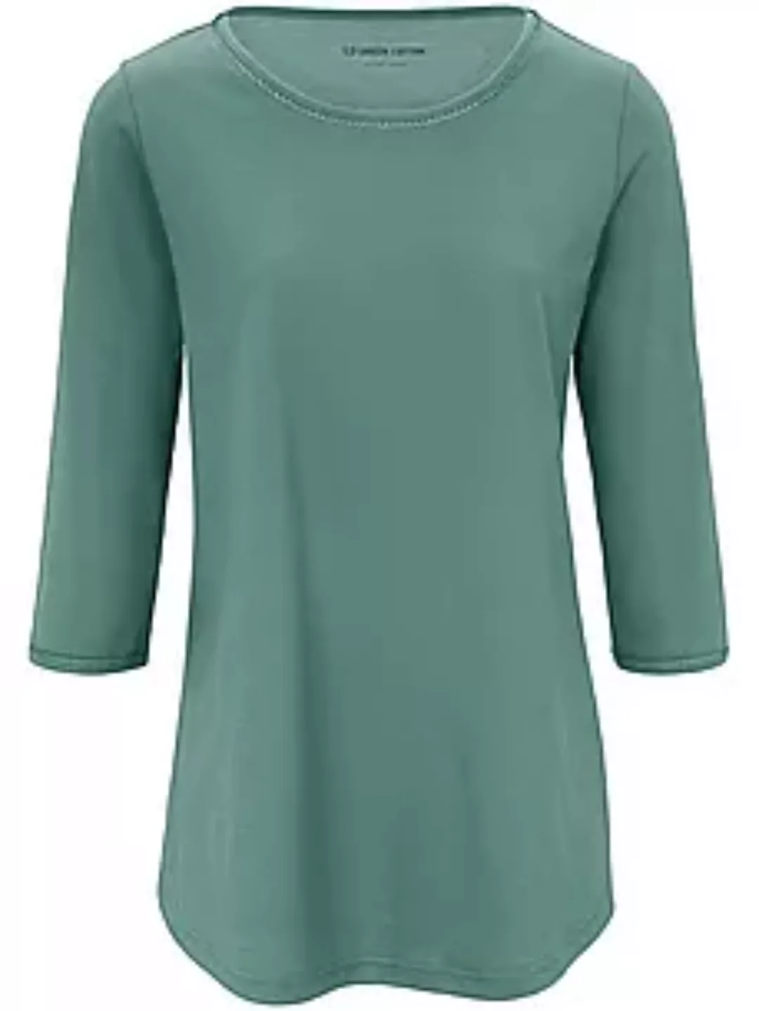 Rundhals-Shirt Ditte Green Cotton grün günstig online kaufen