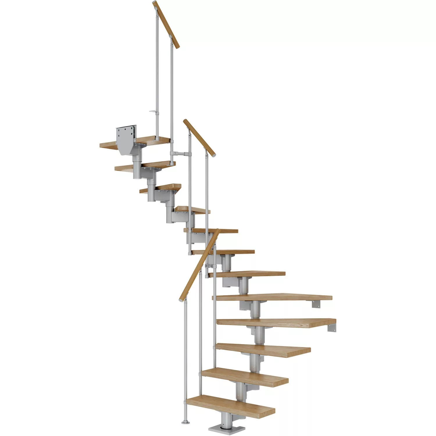 Dolle Mittelholmtreppe Cork Eiche Perlgrau GH b. 315 cm 1/2 Gewendelt 75 cm günstig online kaufen