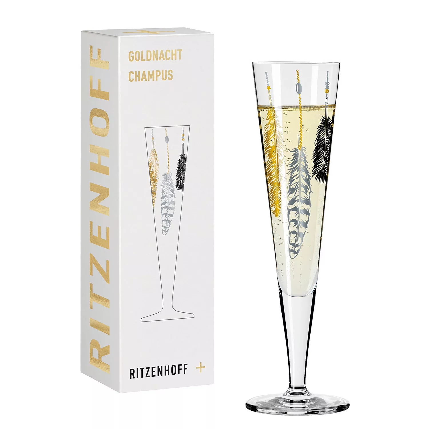 home24 Champagnerglas Goldnacht Feathers günstig online kaufen