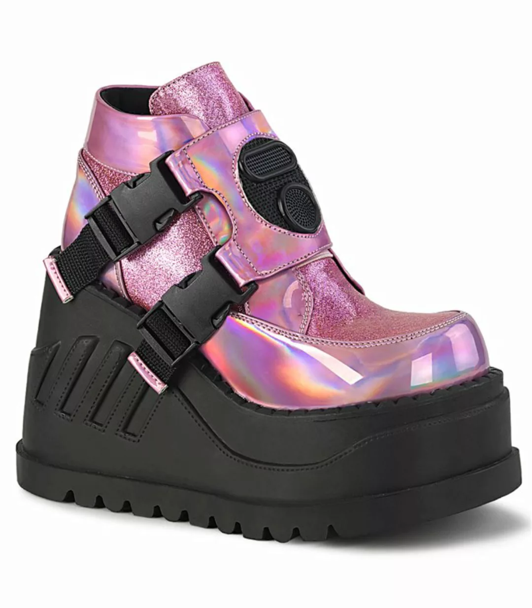 Plateau Schnürstiefelette STOMP-15 - Schwarz/Pink Opal (Schuhgröße: EUR 40) günstig online kaufen