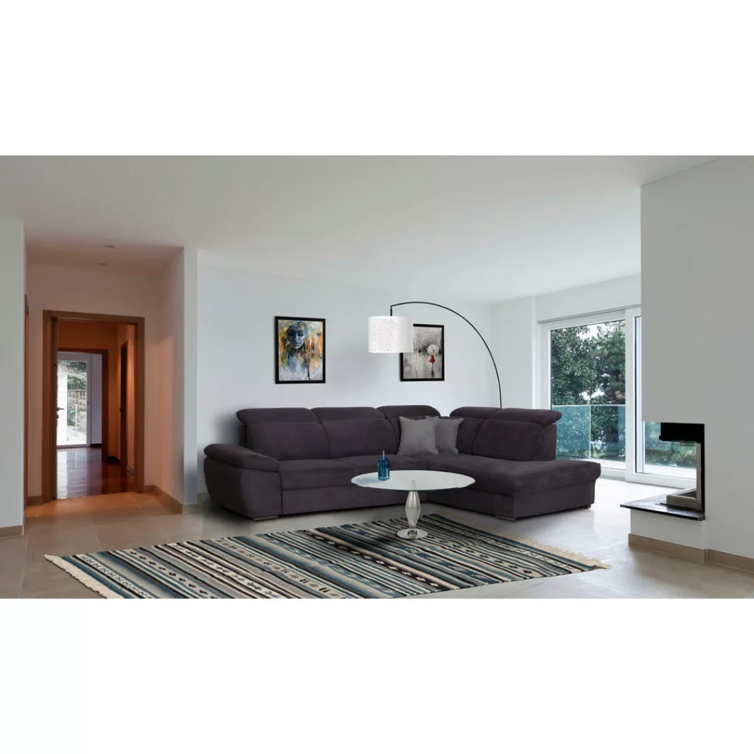 Schlafsofa Lozan schwarz B/H/T/L: ca. 230x49x86x84 cm günstig online kaufen