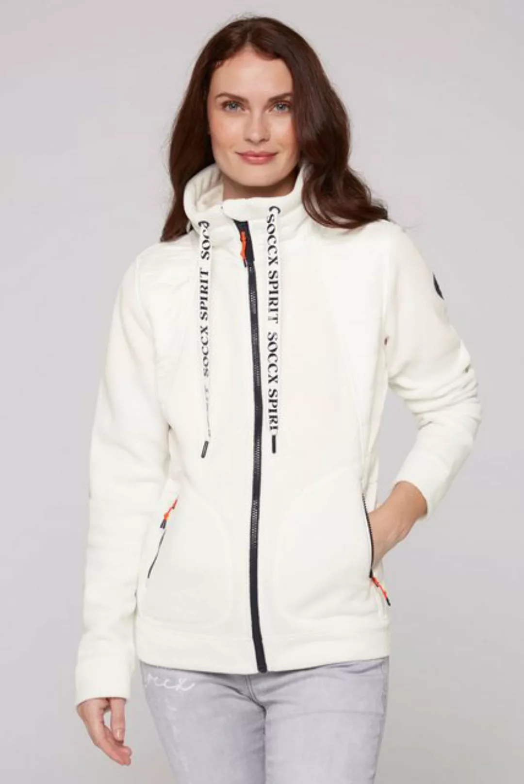 SOCCX Fleecejacke mit Stehkragen günstig online kaufen