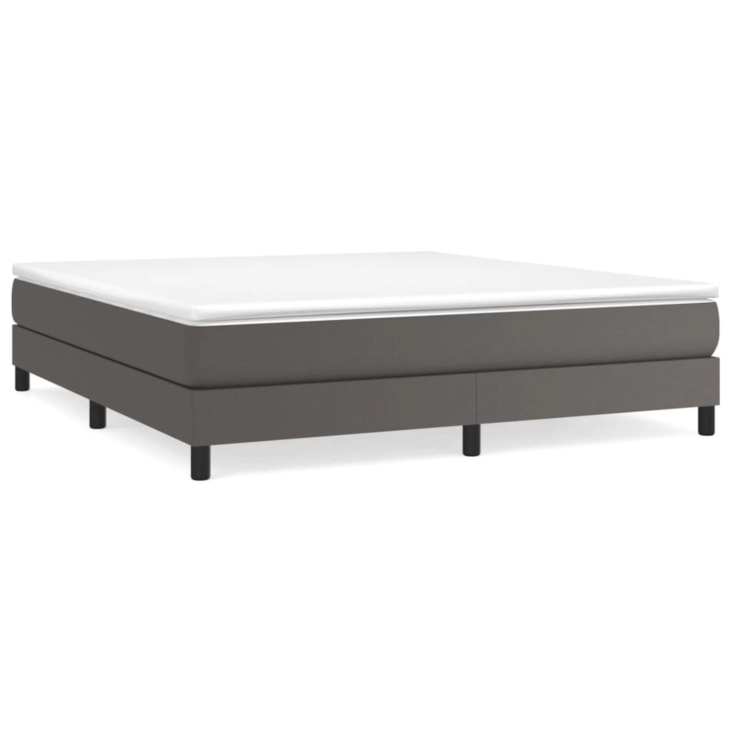 vidaXL Boxspringbett mit Matratze Grau 180x200 cm Kunstleder1378457 günstig online kaufen