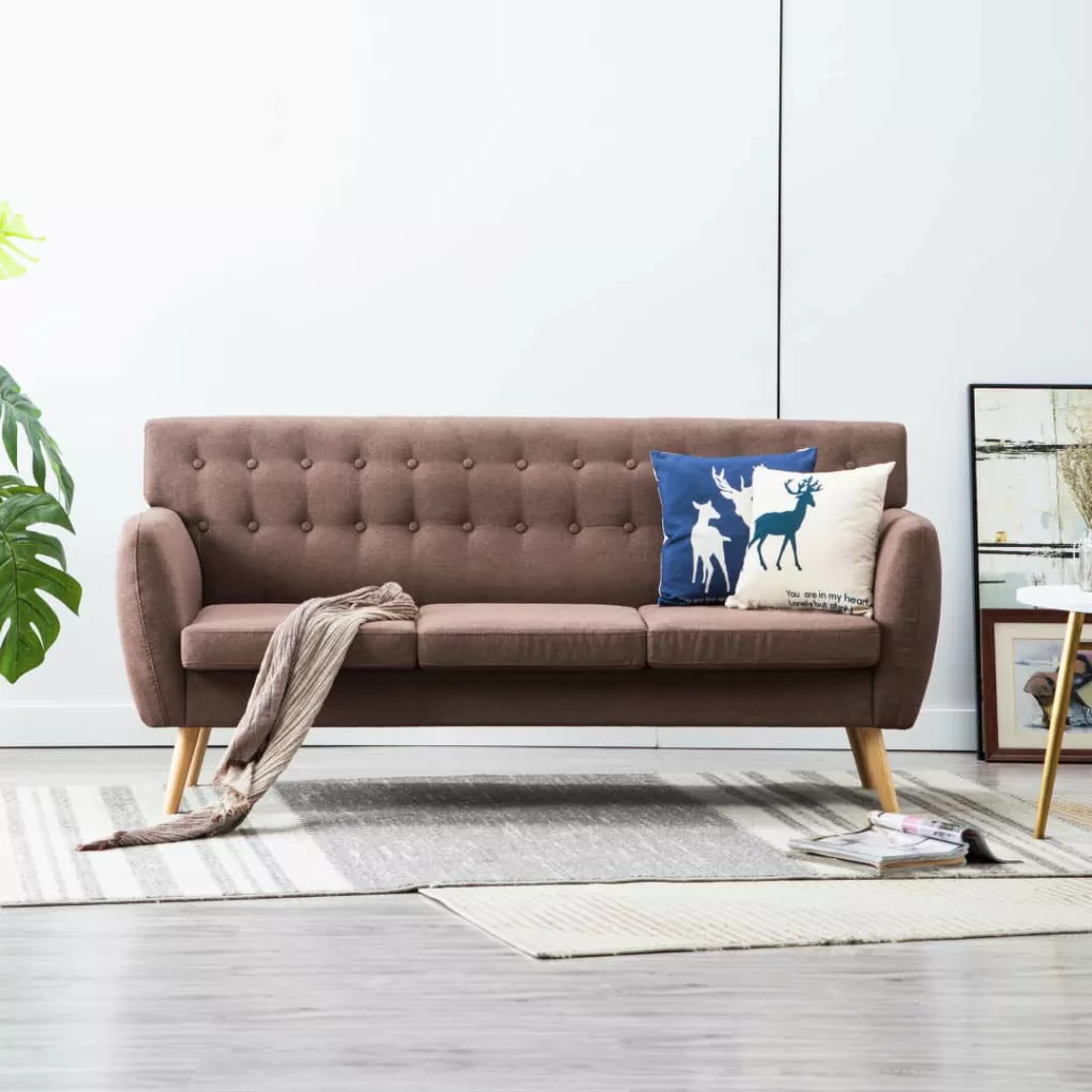 3-sitzer-sofa Stoffbezug 172x70x82 Cm Braun günstig online kaufen