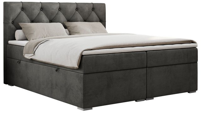 DB-Möbel Boxspringbett "MADAME"-Doppelbett mit zwei Bettkasten -Velvet Stof günstig online kaufen