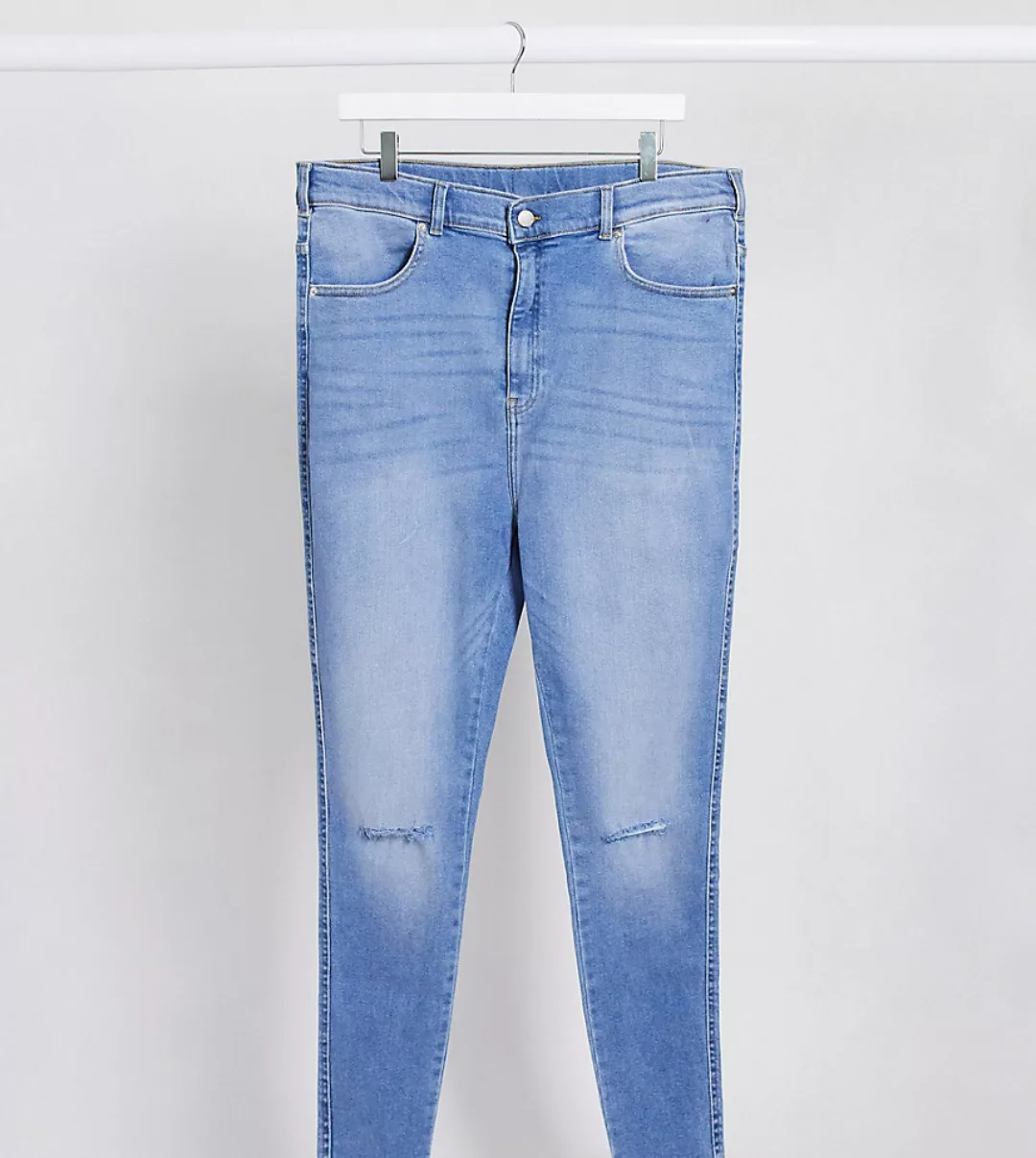 Dr Denim Plus – Moxy Sky – Superskinny-Jeans mit hohem Bund und Knierissen- günstig online kaufen