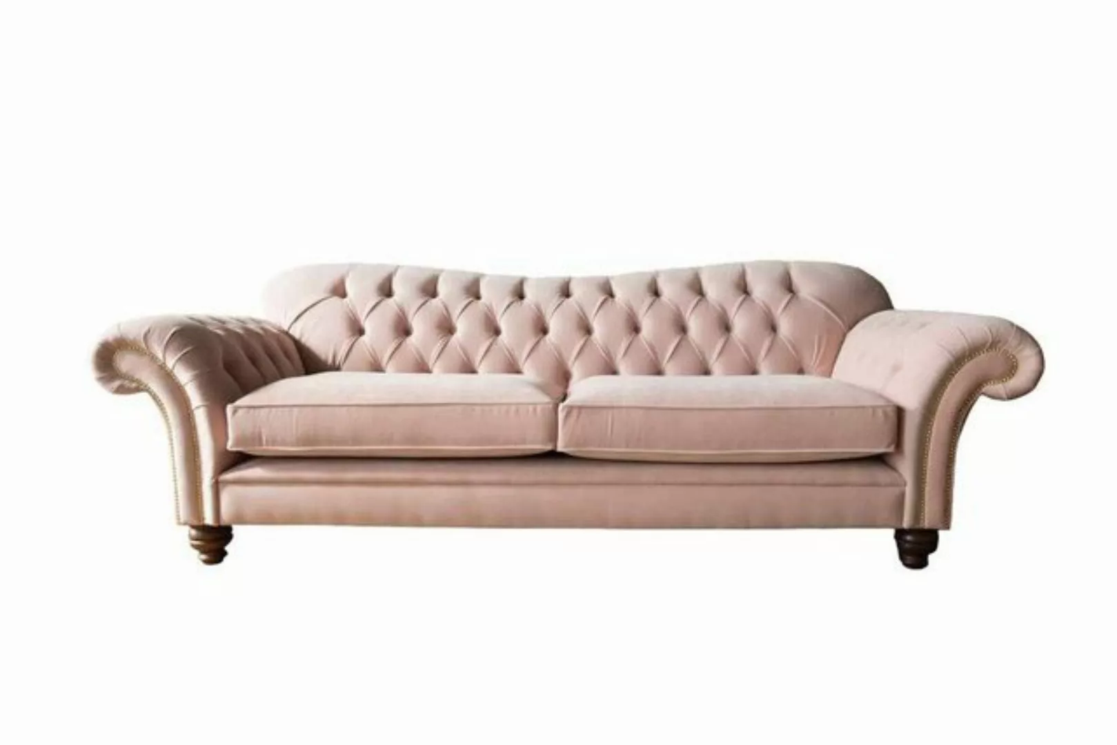 JVmoebel Sofa Modernes Rosa Chesterfield Sofa Luxus Designer Möbel Textil S günstig online kaufen
