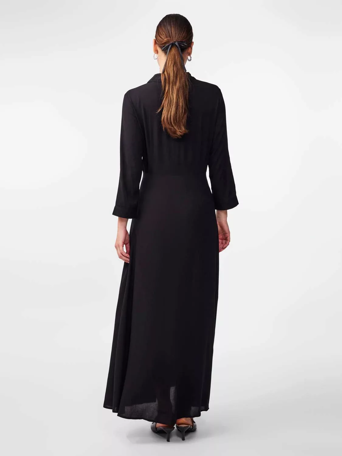 Yas Savanna Hemdblusenkleid Mit Langen Ärmeln XS Black günstig online kaufen