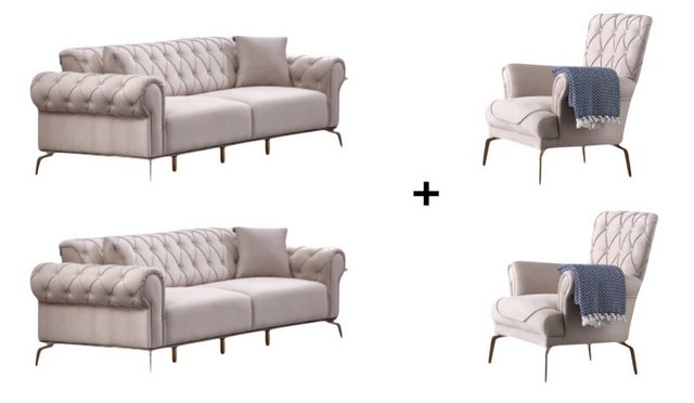 BENEDO MÖBEL Polstergarnitur Marino Sofa Handarbeit Massivholz Hochwertiger günstig online kaufen