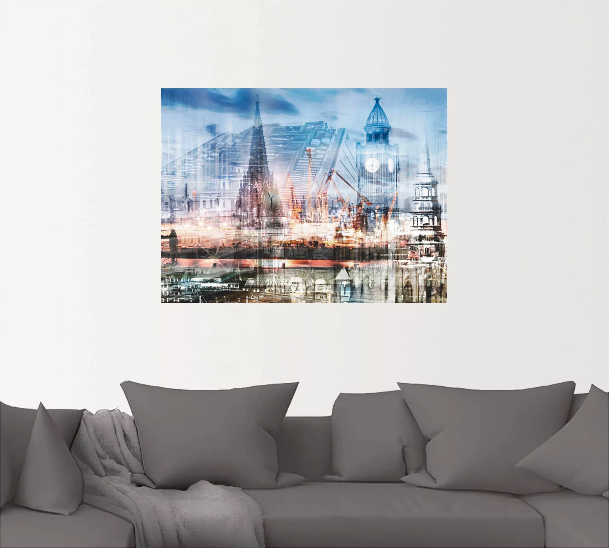 Artland Wandbild »Hamburg Collage II«, Architektonische Elemente, (1 St.) günstig online kaufen