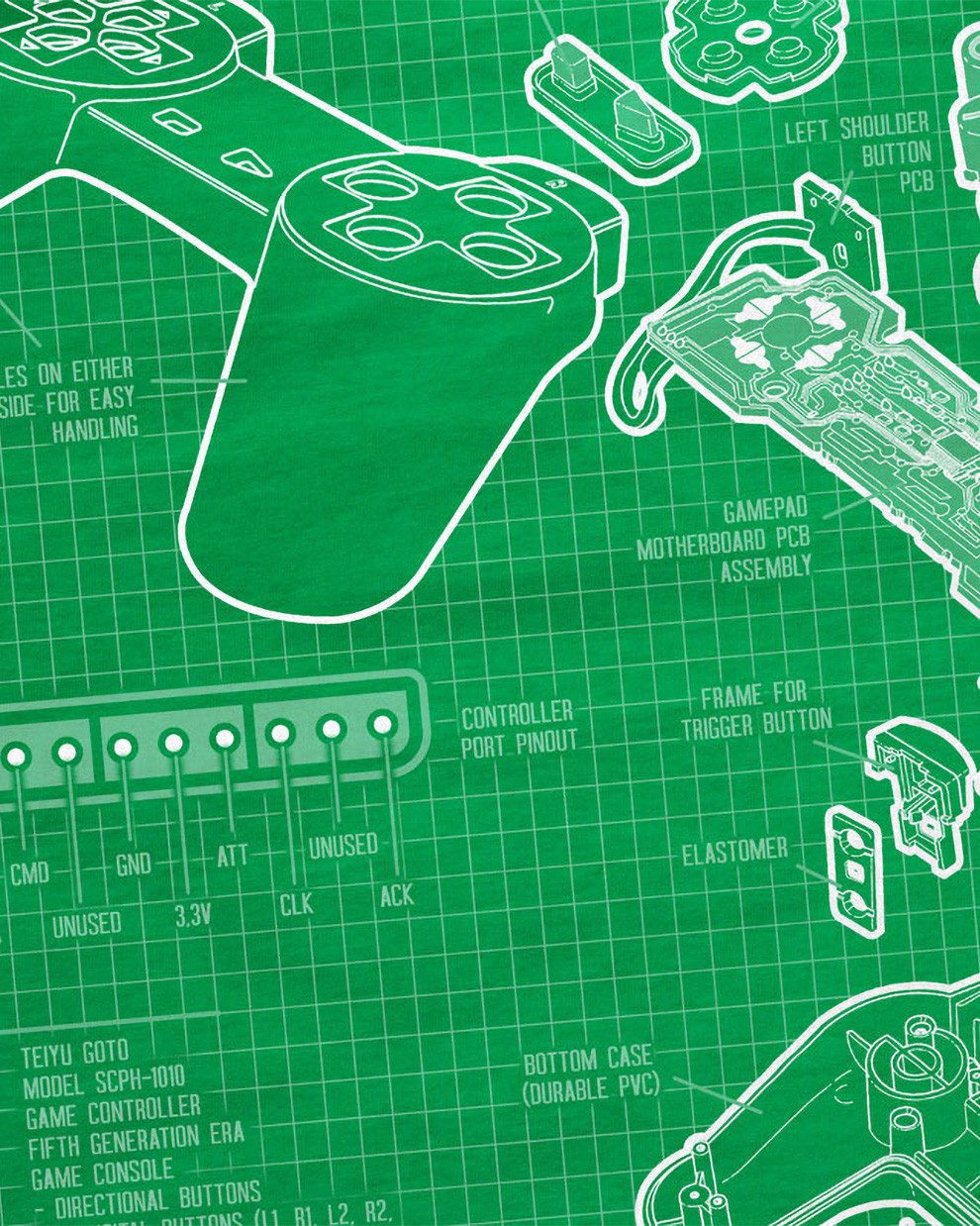 style3 T-Shirt PS Controller Blaupause PS günstig online kaufen