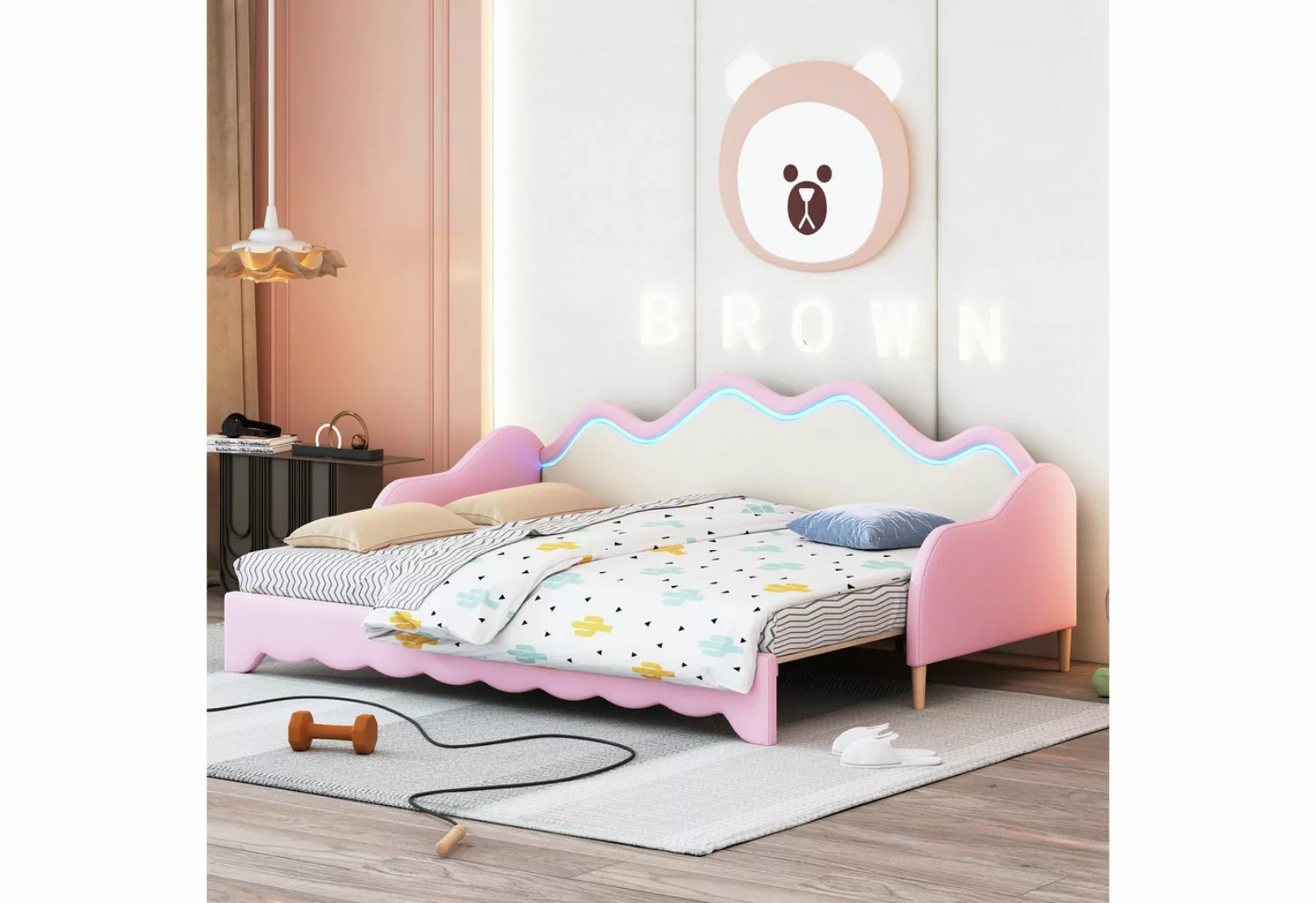 REDOM Schlafsofa 2-in-1 Multifunktions-Polsterbett, mit Lattenrost, Kinderb günstig online kaufen