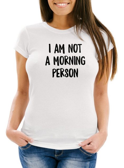 MoonWorks Print-Shirt Damen T-Shirt I am not a morning person Spruch Sprüch günstig online kaufen
