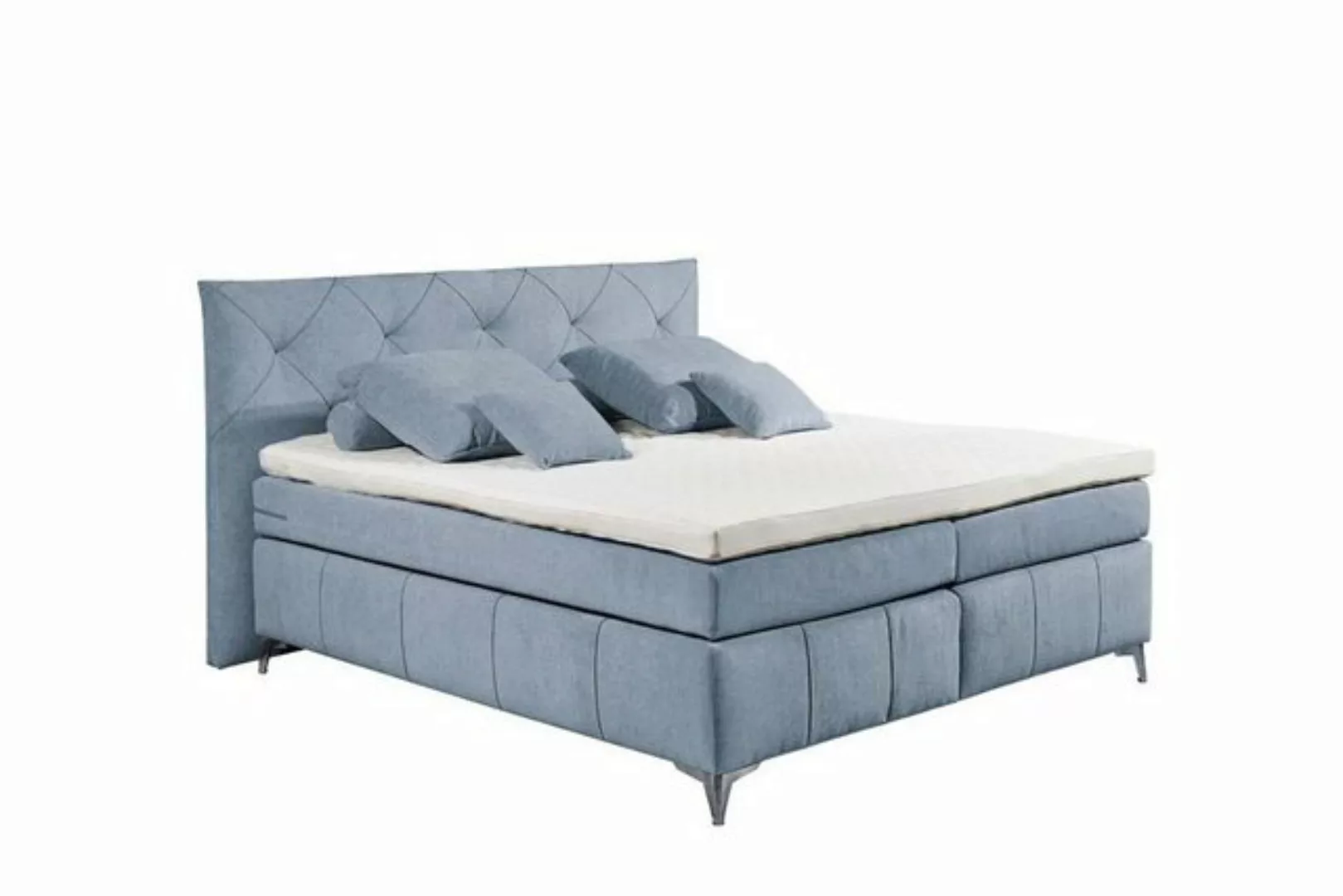 ED EXCITING DESIGN Boxspringliege (180 x 200 cm, Milton), Blau günstig online kaufen