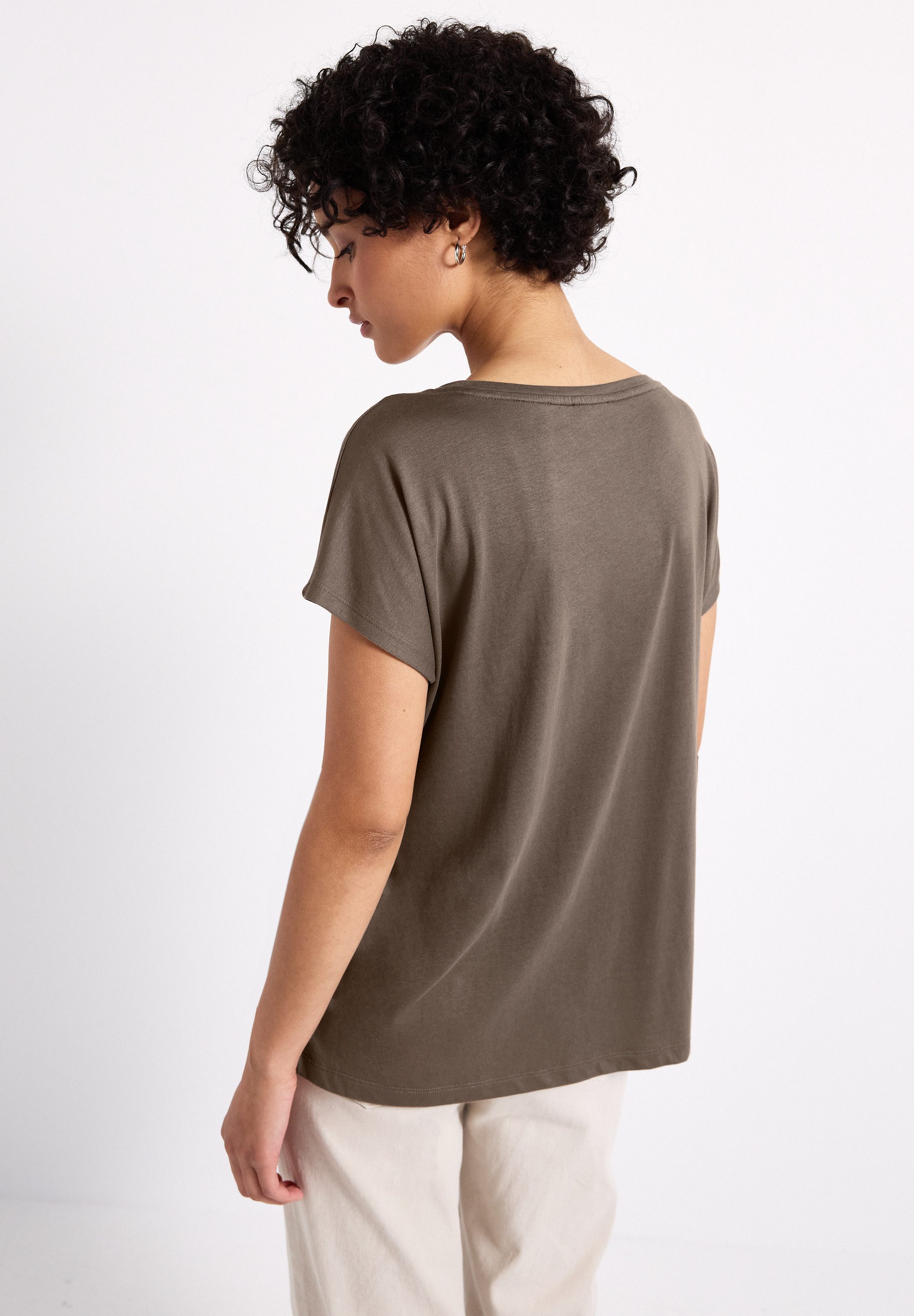 STREET ONE T-Shirt, mit Materialmix günstig online kaufen