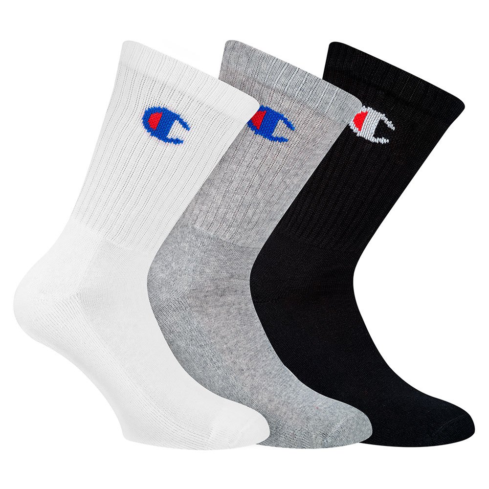 Champion Unisex Socken, 3 Paar - Crew Socken Legacy Schwarz/Weiß/Grau EU 43 günstig online kaufen