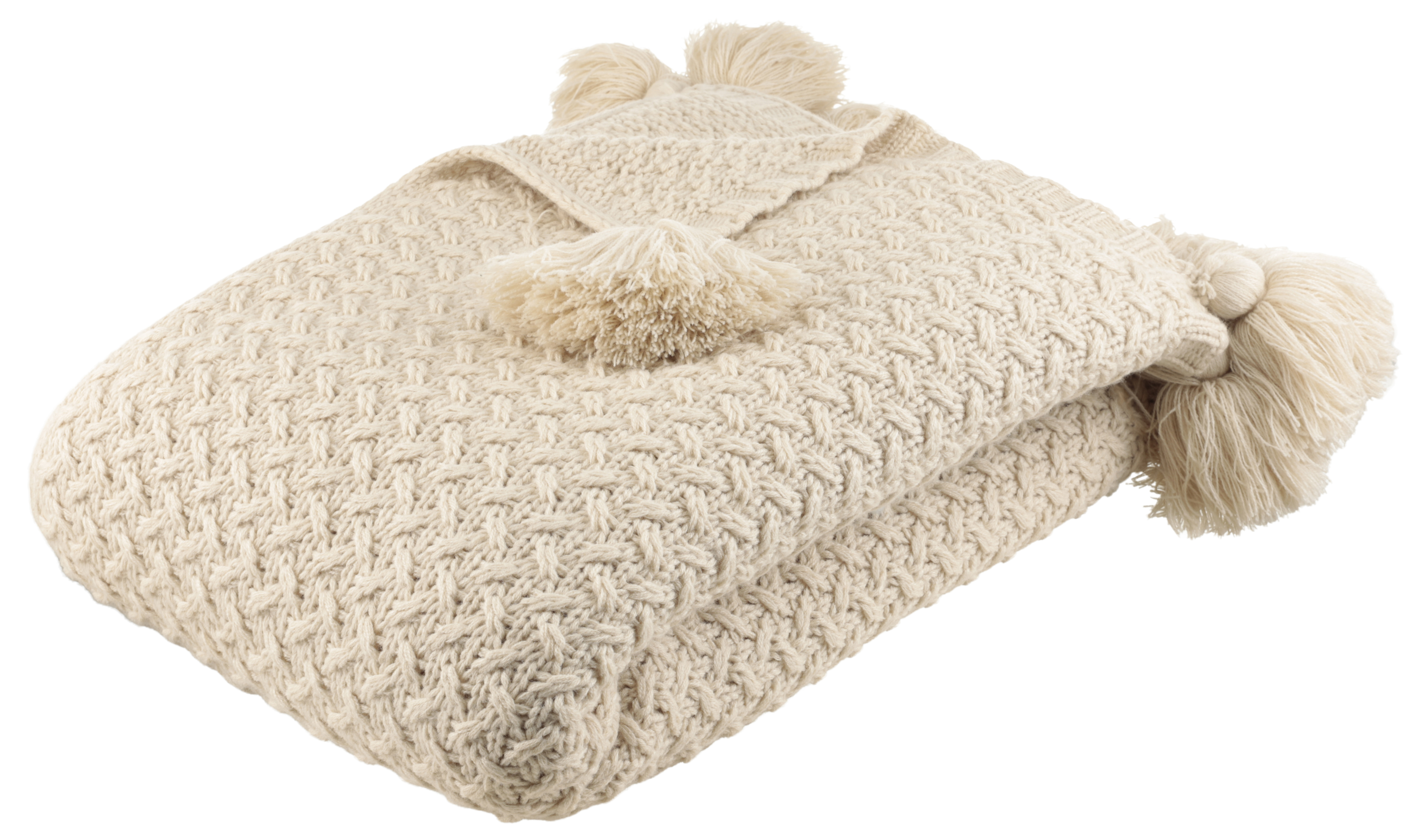 LeGer Home by Lena Gercke Wohndecke »Gelsa«, Strickoptik mit Tasseln, moder günstig online kaufen