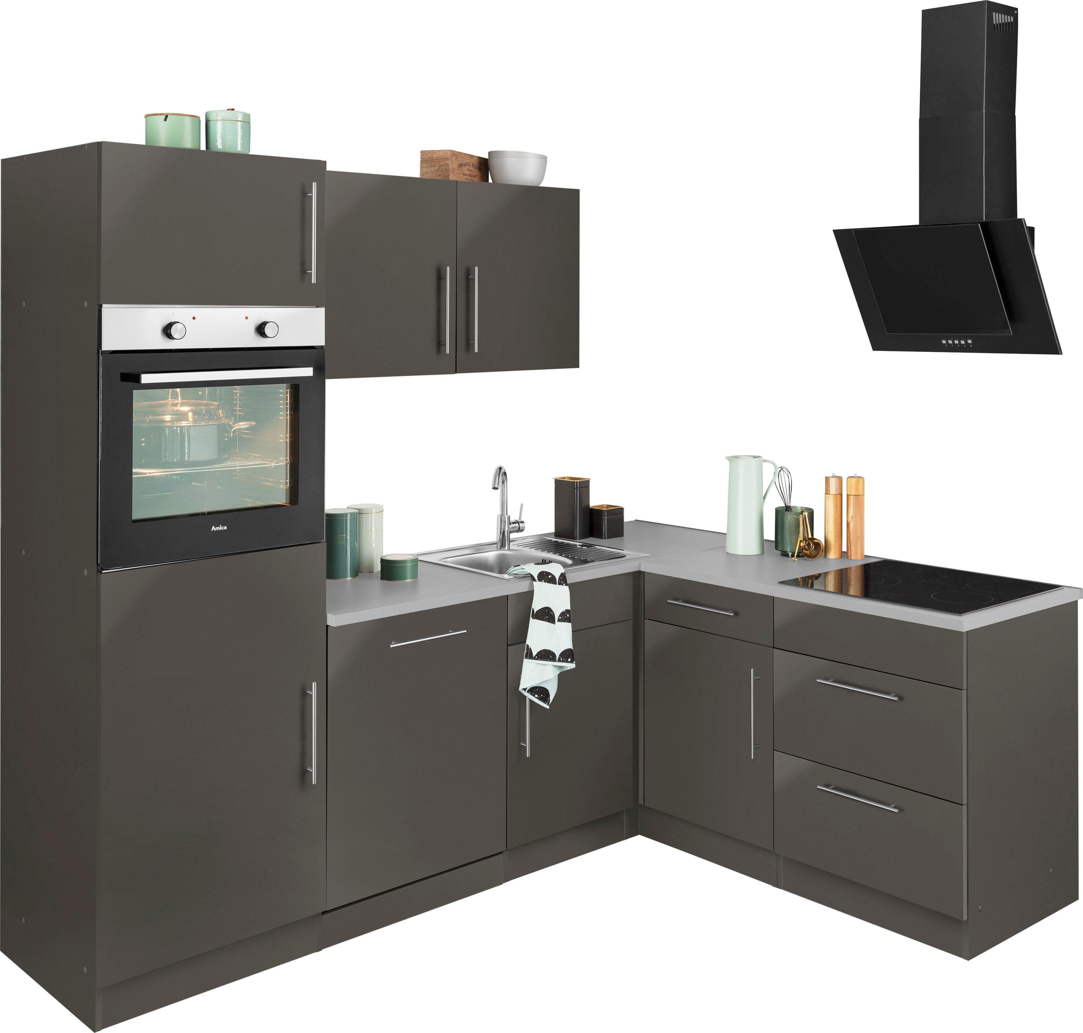 wiho Küchen Winkelküche "Cali", mit E-Geräten, Stellbreite 230 x 170 cm günstig online kaufen