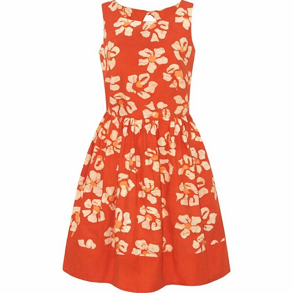 Bio Kleid - Party Dress - Rays Sage Olive & Tropics Tangerine Orange günstig online kaufen