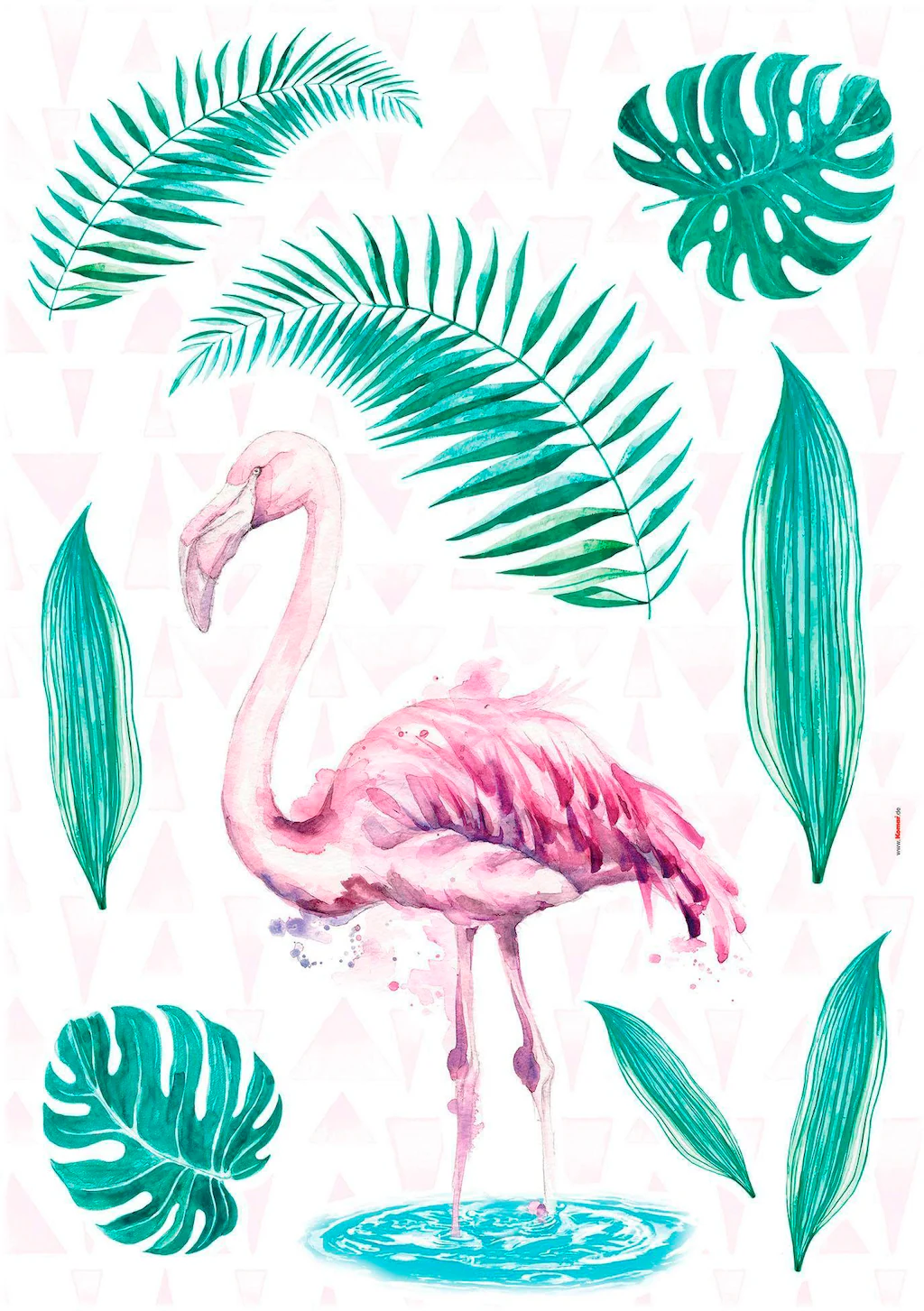 Komar Wandtattoo "Flamingo - Größe 50 x 70 cm", (9 St.), selbstklebend, Wan günstig online kaufen