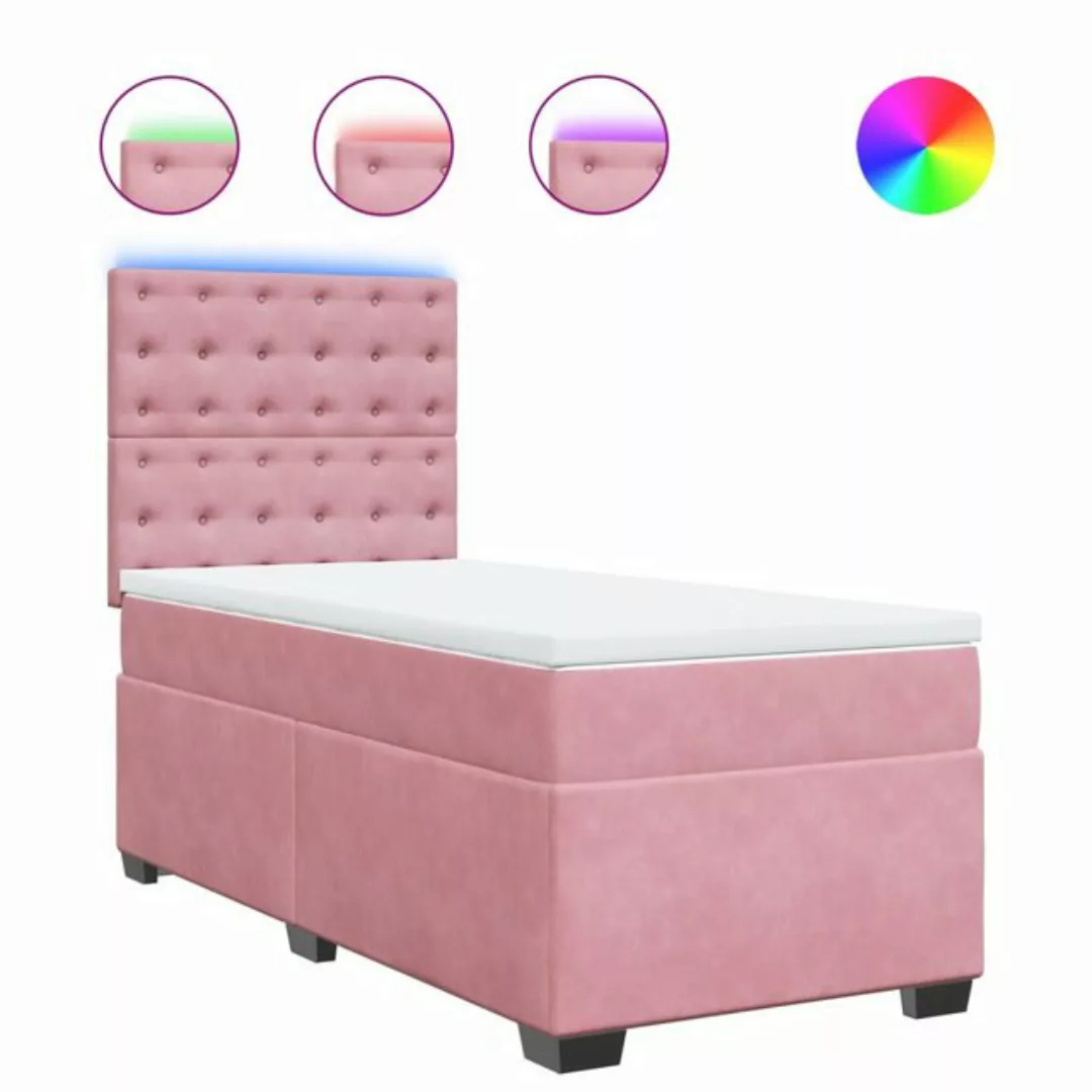 vidaXL Bett Boxspringbett mit Matratze Rosa 90x190 cm Samt günstig online kaufen