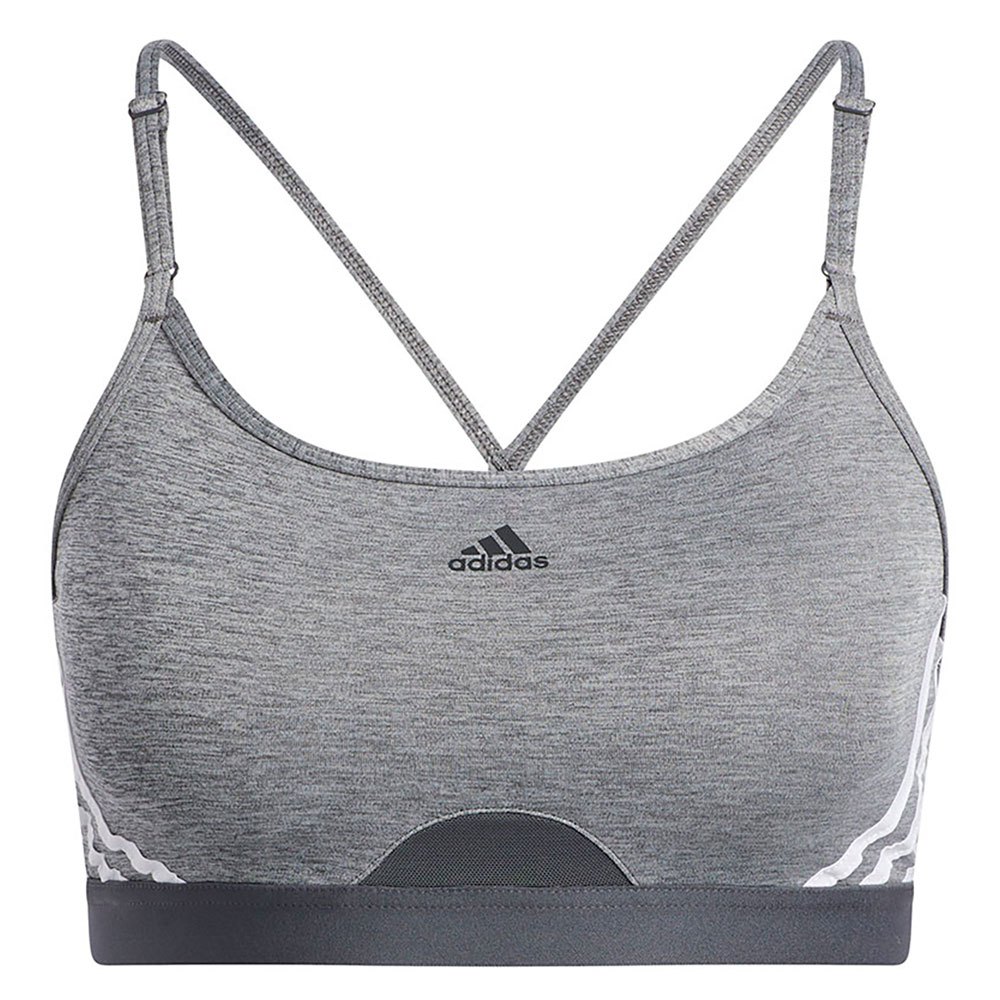 Adidas Aero 3 Stripes Sport-bh L Dark Grey Heather günstig online kaufen
