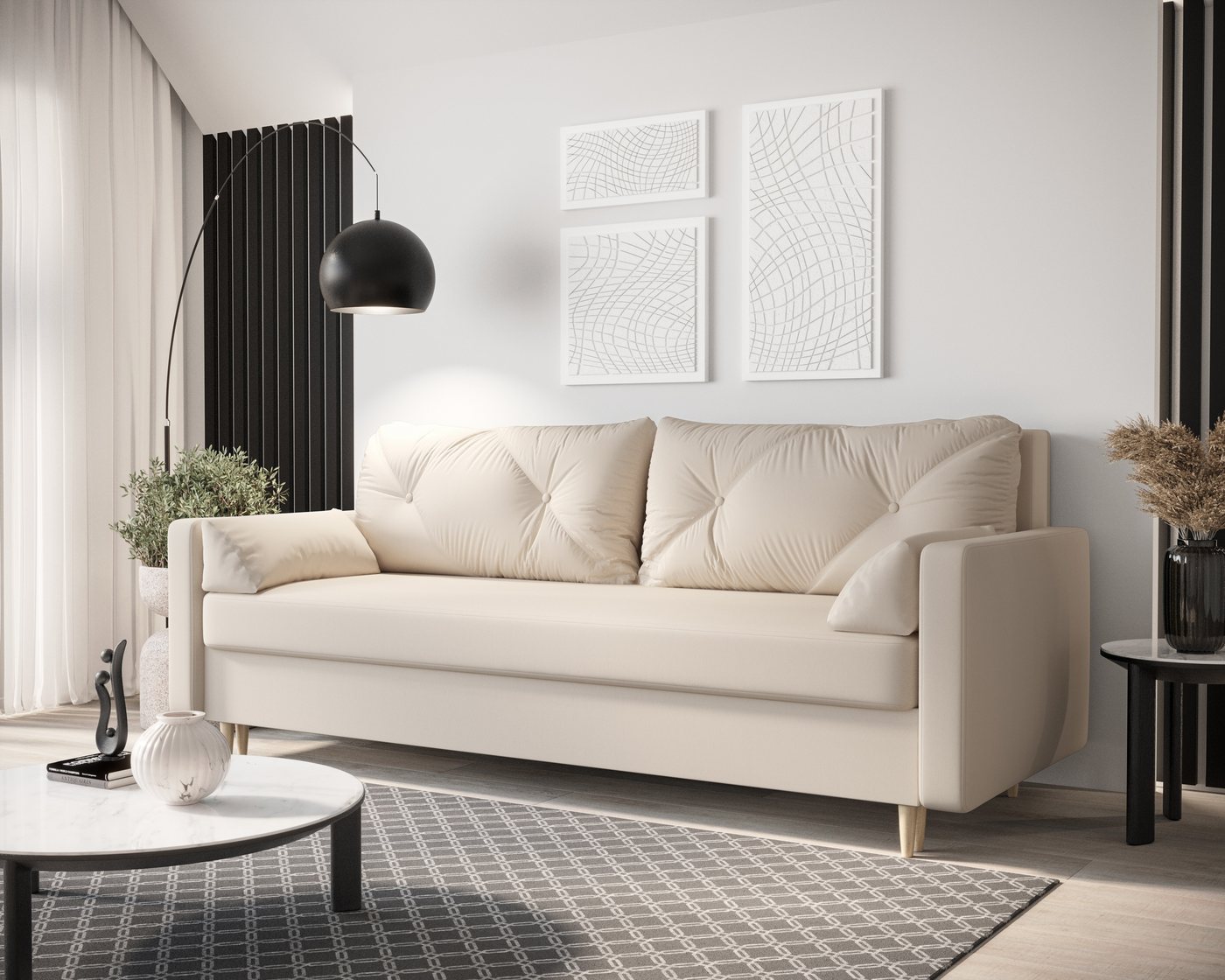 ALTDECOR Sofa ASTRI, Couch mit Schlaffunktion, Bettkasten, Wohnzimmer günstig online kaufen