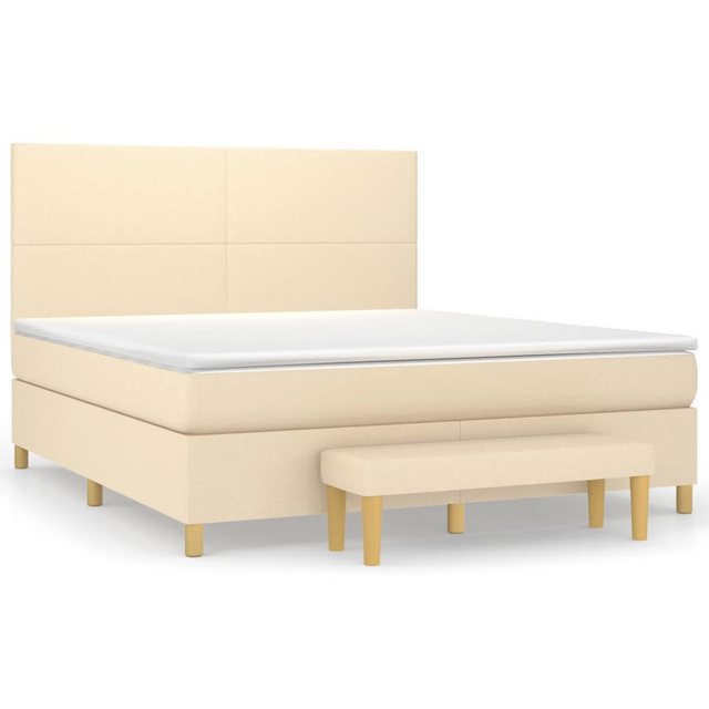 vidaXL Boxspringbett Boxspringbett mit Matratze und Fusshocker Stoff (160 x günstig online kaufen