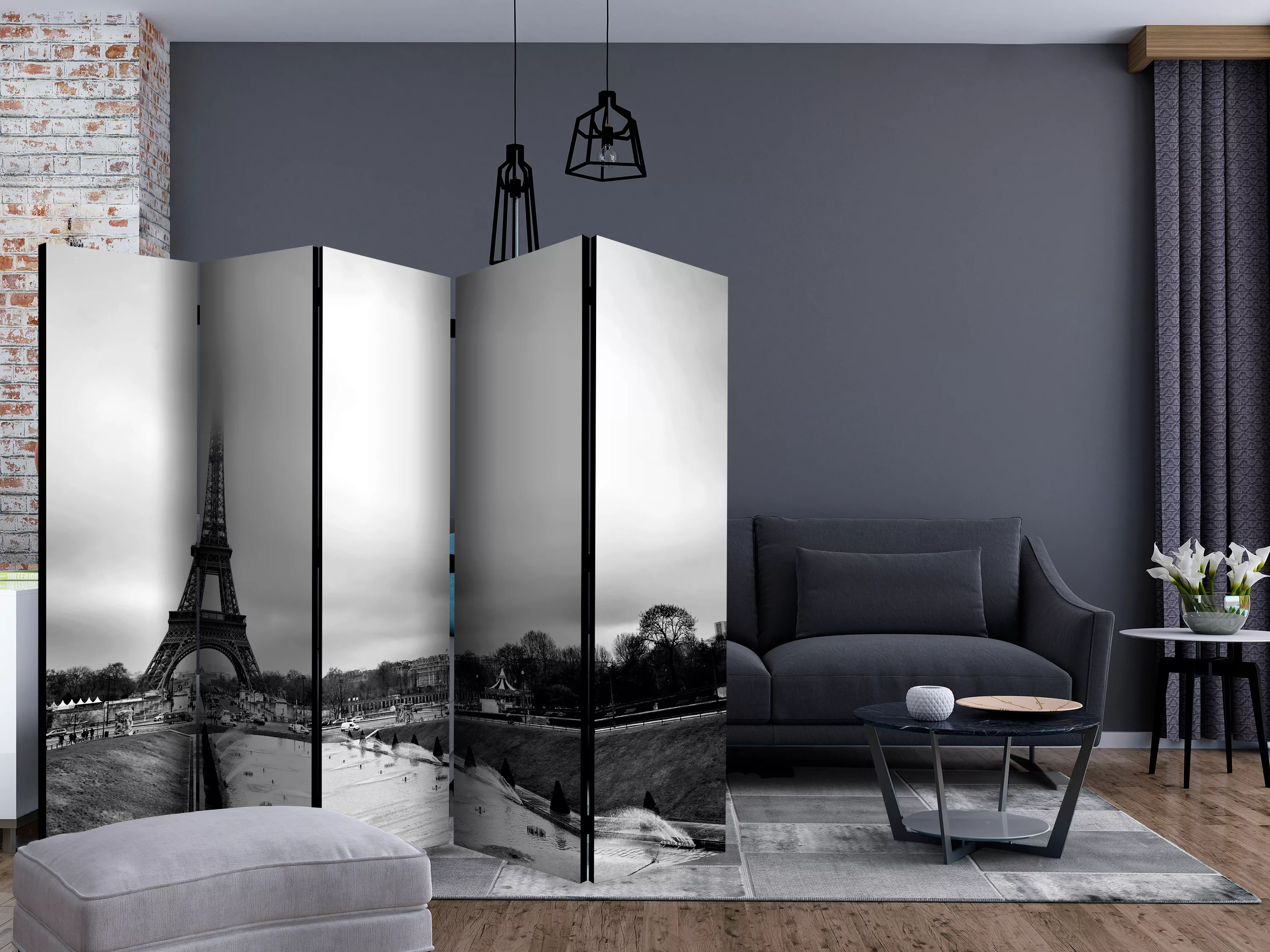 5-teiliges Paravent - Paris: Eiffel Tower Ii [room Dividers] günstig online kaufen