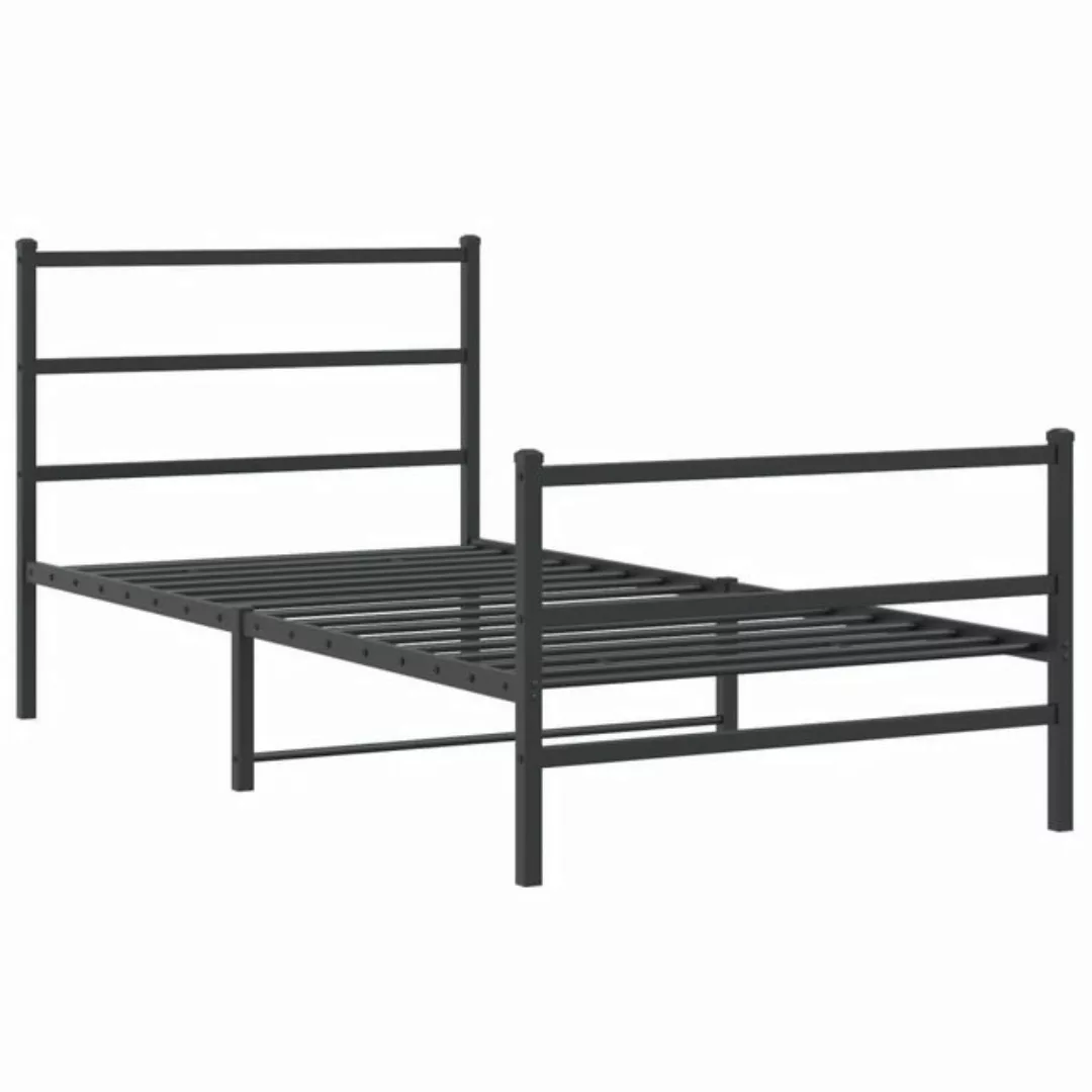 furnicato Bettgestell mit Kopf- und Fußteil Metall Schwarz 100x200 cm (1-tl günstig online kaufen