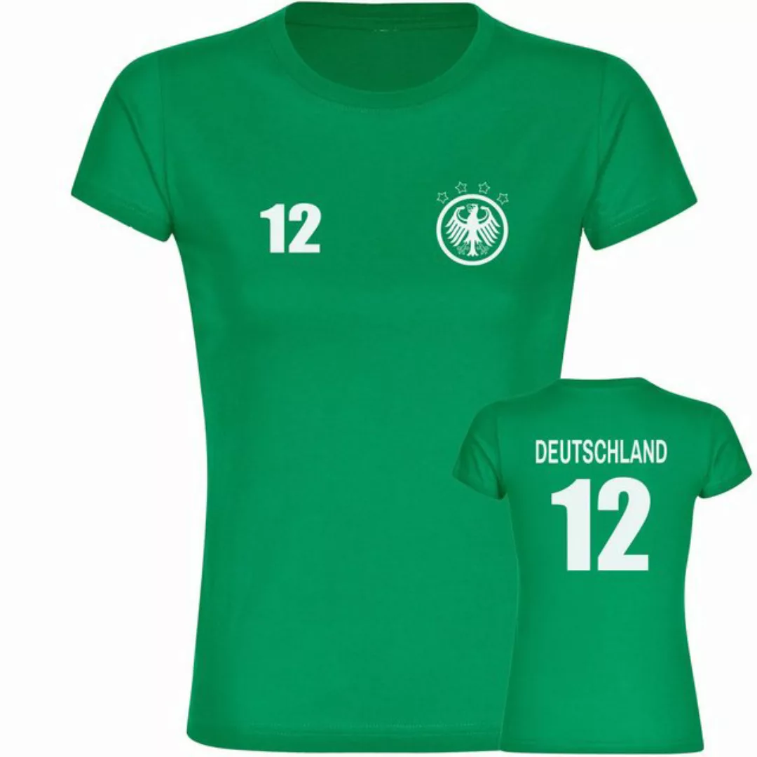 multifanshop T-Shirt Damen Deutschland - Adler Retro Trikot 12 - Frauen günstig online kaufen