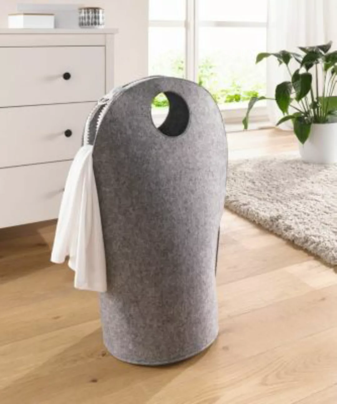 HOME Living Wäschekorb Filz Körbe grau günstig online kaufen