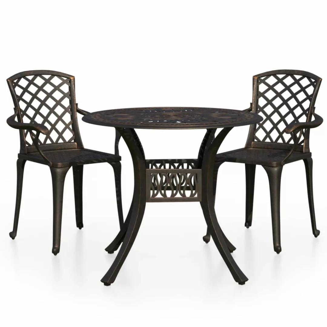 3-tlg. Bistro-set Aluminiumguss Bronzen günstig online kaufen