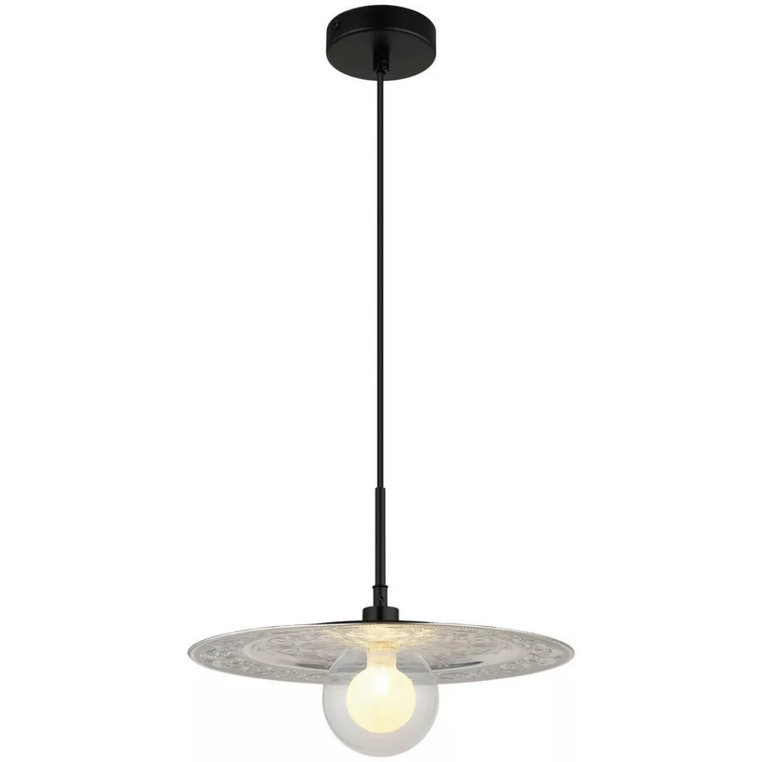 GLOBO LED-Pendelleuchte schwarz silber Metall Kunststoff H/D: ca. 119x33 cm günstig online kaufen