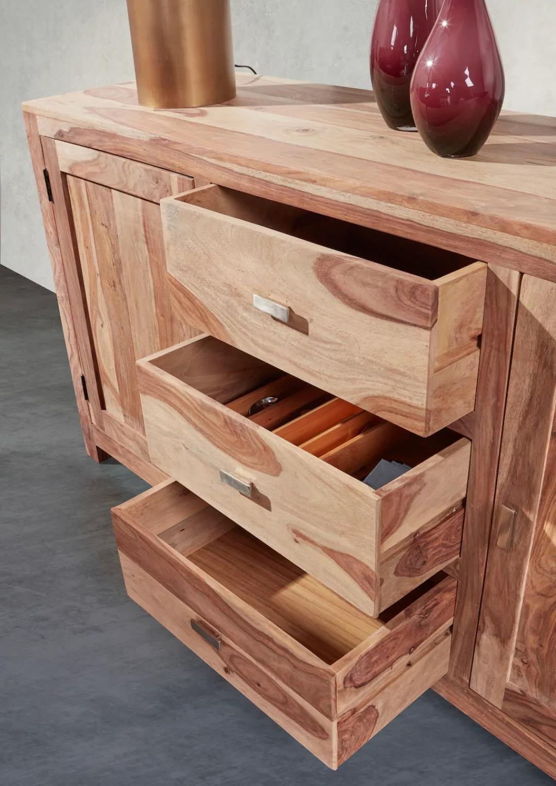 Gutmann Factory Sideboard "Inka", Kommode aus massivem Sheesham Holz, Breit günstig online kaufen