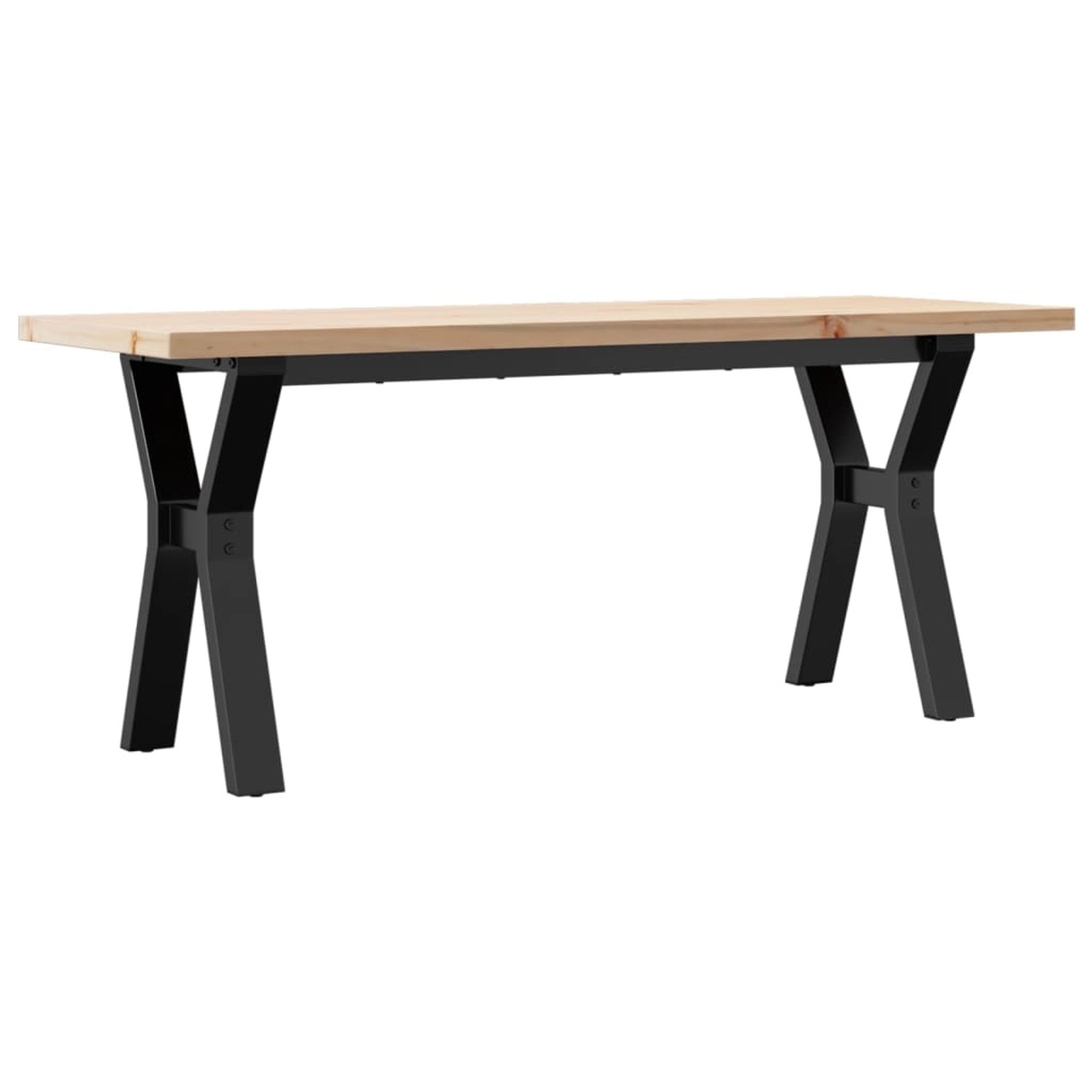 vidaXL Couchtisch Y-Gestell 110x40x45,5 cm Massivholz Kiefer Gusseisen günstig online kaufen