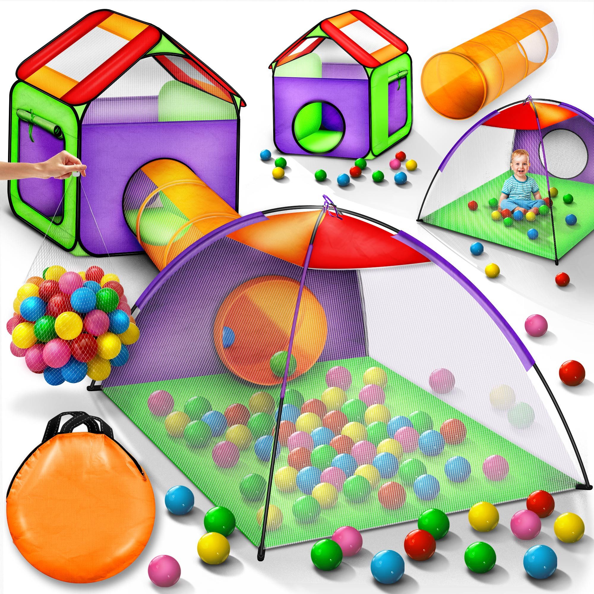 KIDUKU Spielzelt Kinderspielzelt Bällebad Pop Up günstig online kaufen
