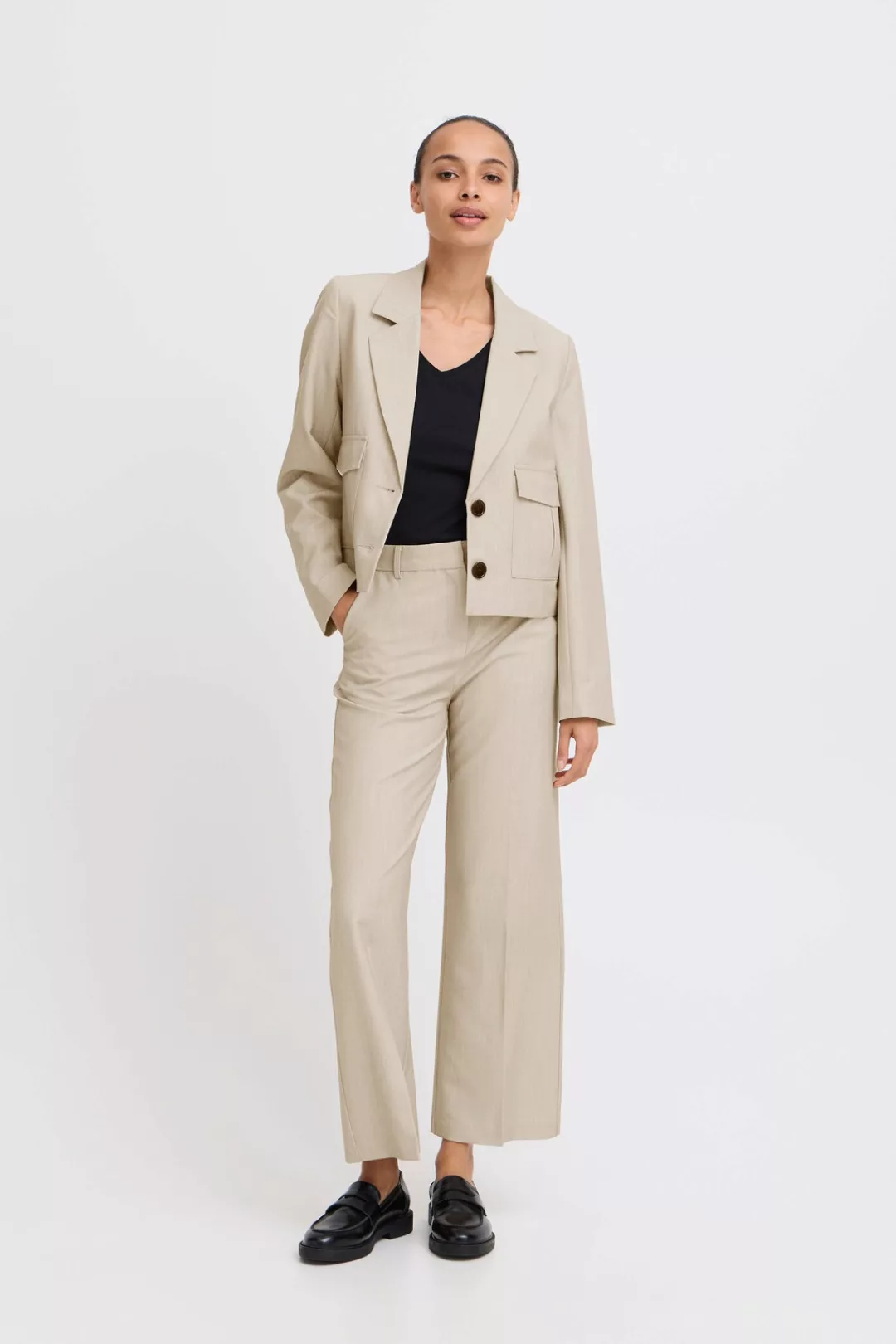 b.young Stoffhose "Stoffhose BYDANTA WIDE LEG PANTS 2 CROPPED" günstig online kaufen