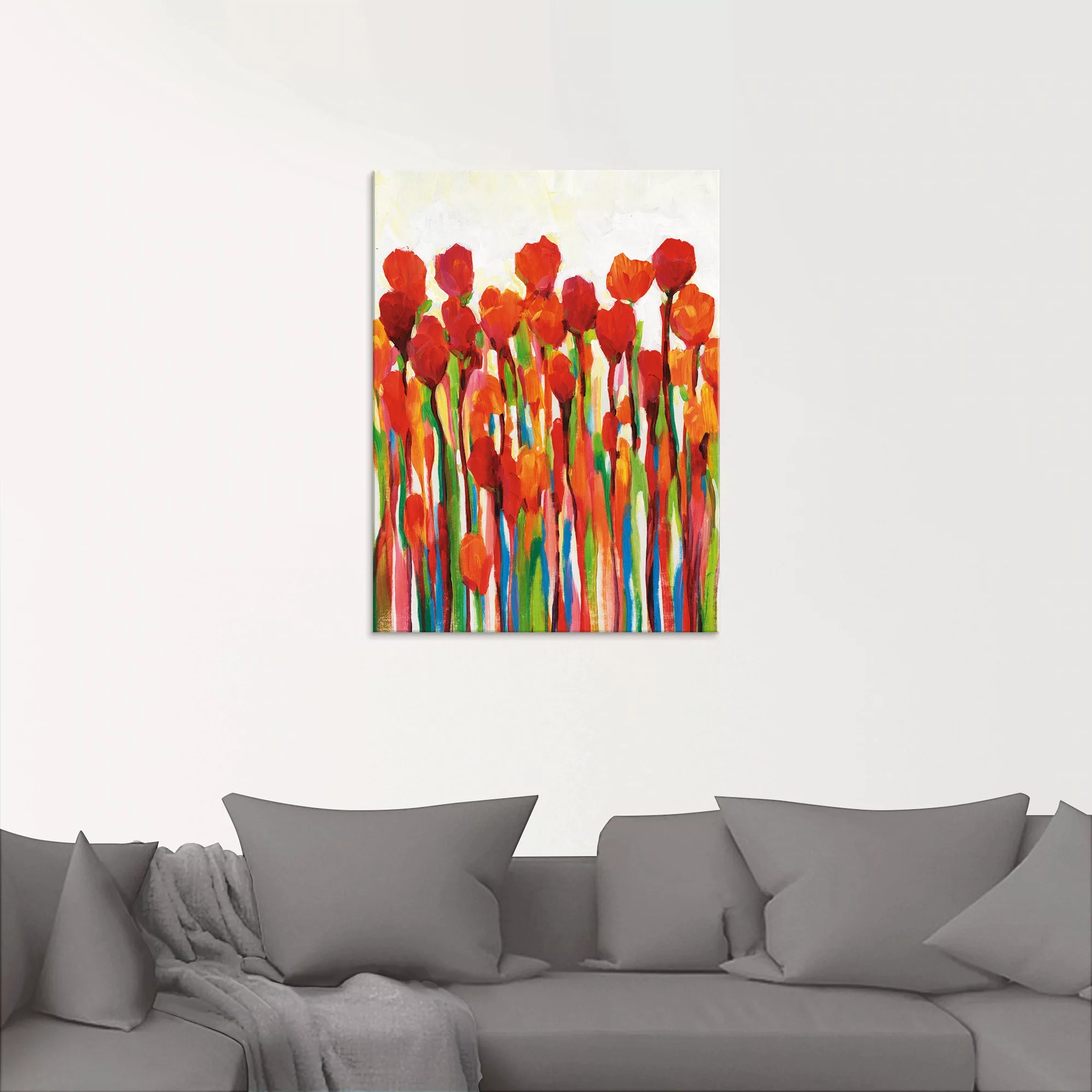 Artland Glasbild »Strotzen mit Farben II«, Blumenwiese, (1 St.) günstig online kaufen