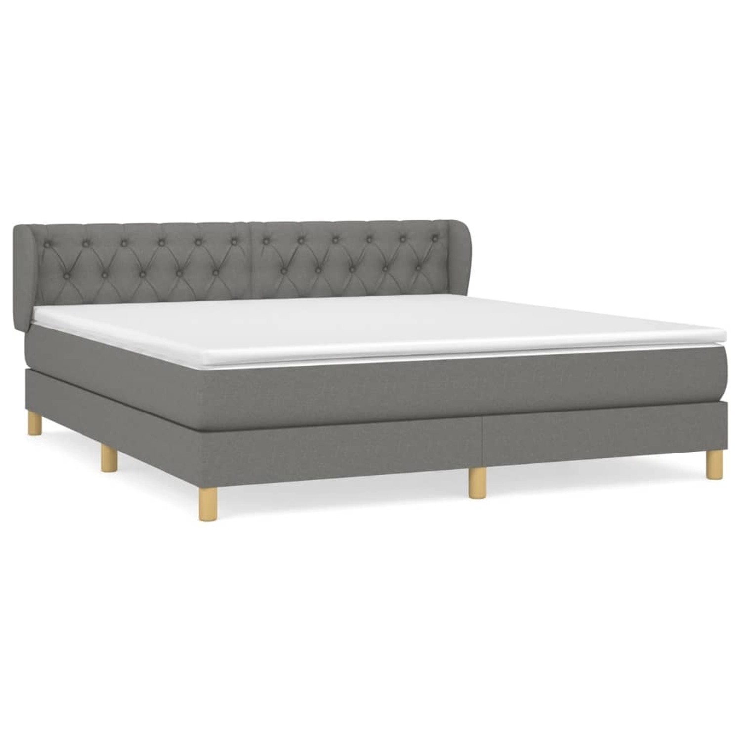 vidaXL Boxspringbett mit Matratze Dunkelgrau 160x200 cm Stoff1399916 günstig online kaufen