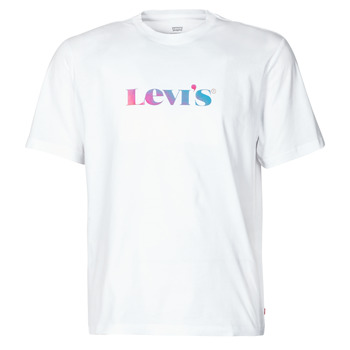 Levi's – Leger geschnittenes T-Shirt in Perlschwarz mit Farbverlauf-Logo au günstig online kaufen