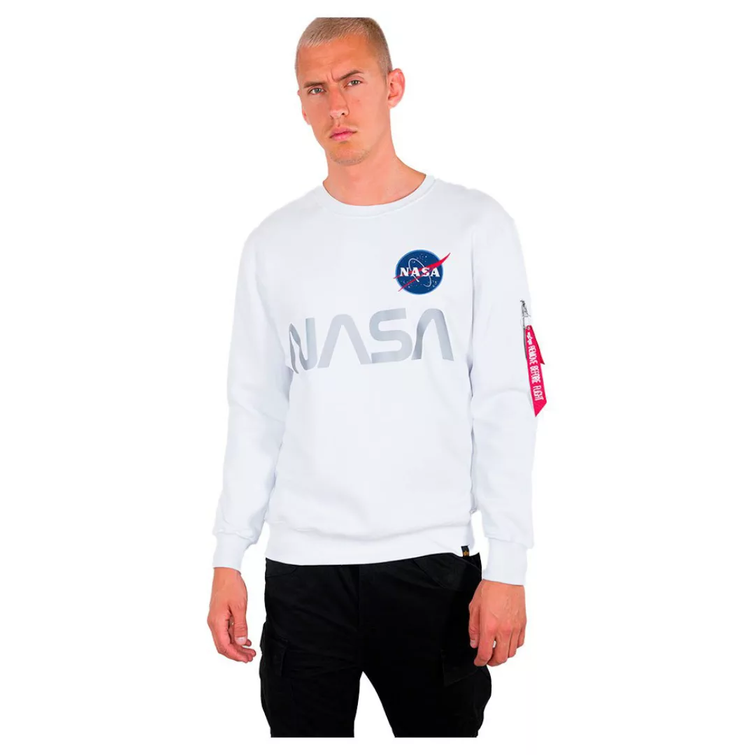 Alpha Industries Nasa Reflective Sweatshirt M White günstig online kaufen