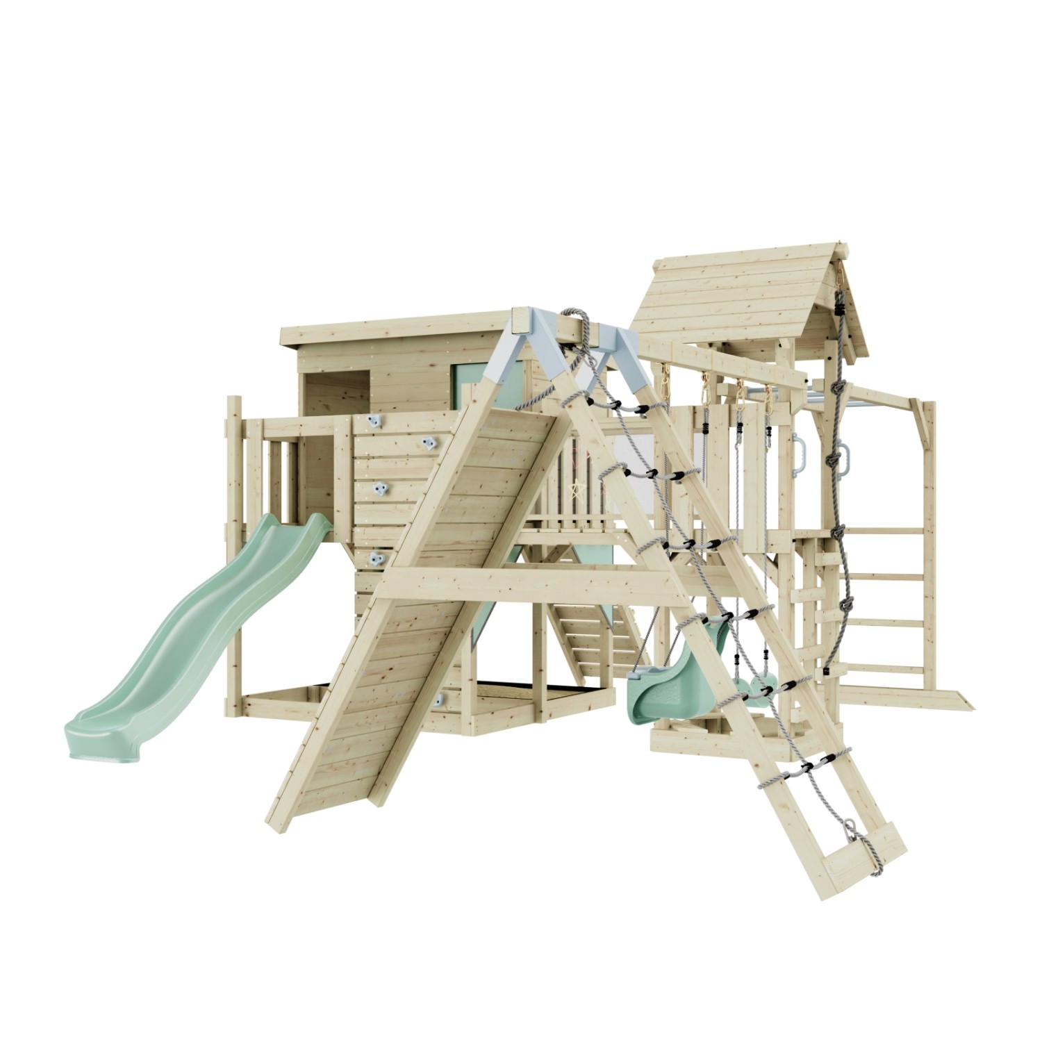 OutdoorToys Spielturm Malin mit Babyschaukel Mintgrün günstig online kaufen