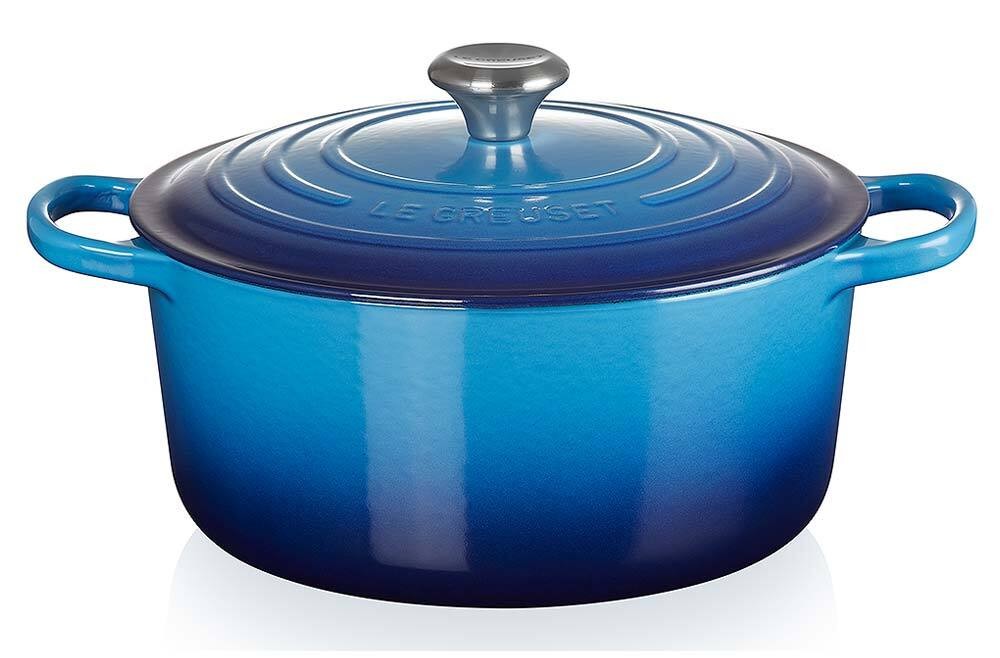 Le Creuset Bräter Signature Rund Gusseisen Azure Blau 26 cm günstig online kaufen