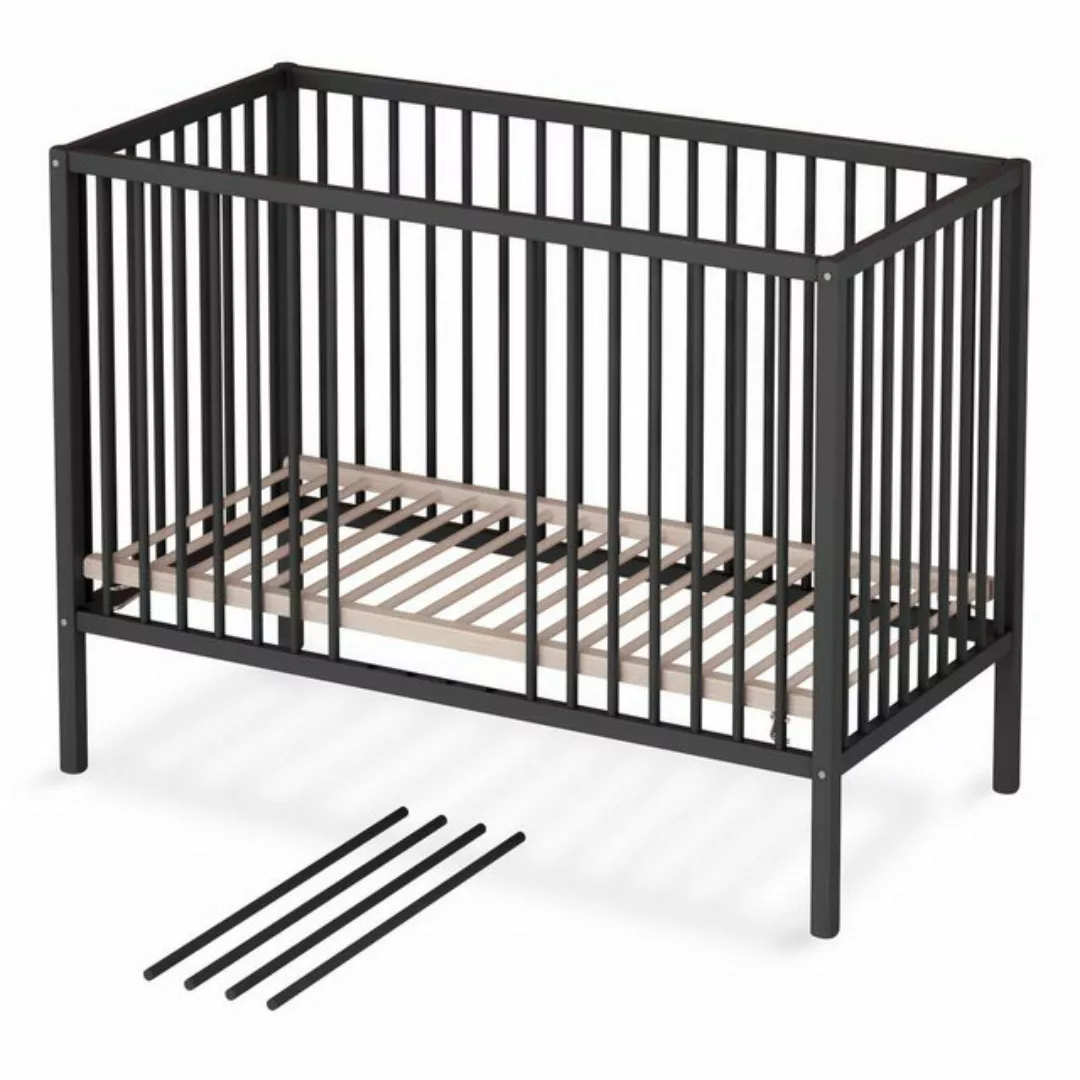 Sämann Babybett Babybett Sleepy 60x120 cm, Schlupfsprossen, BLACK EDITION günstig online kaufen