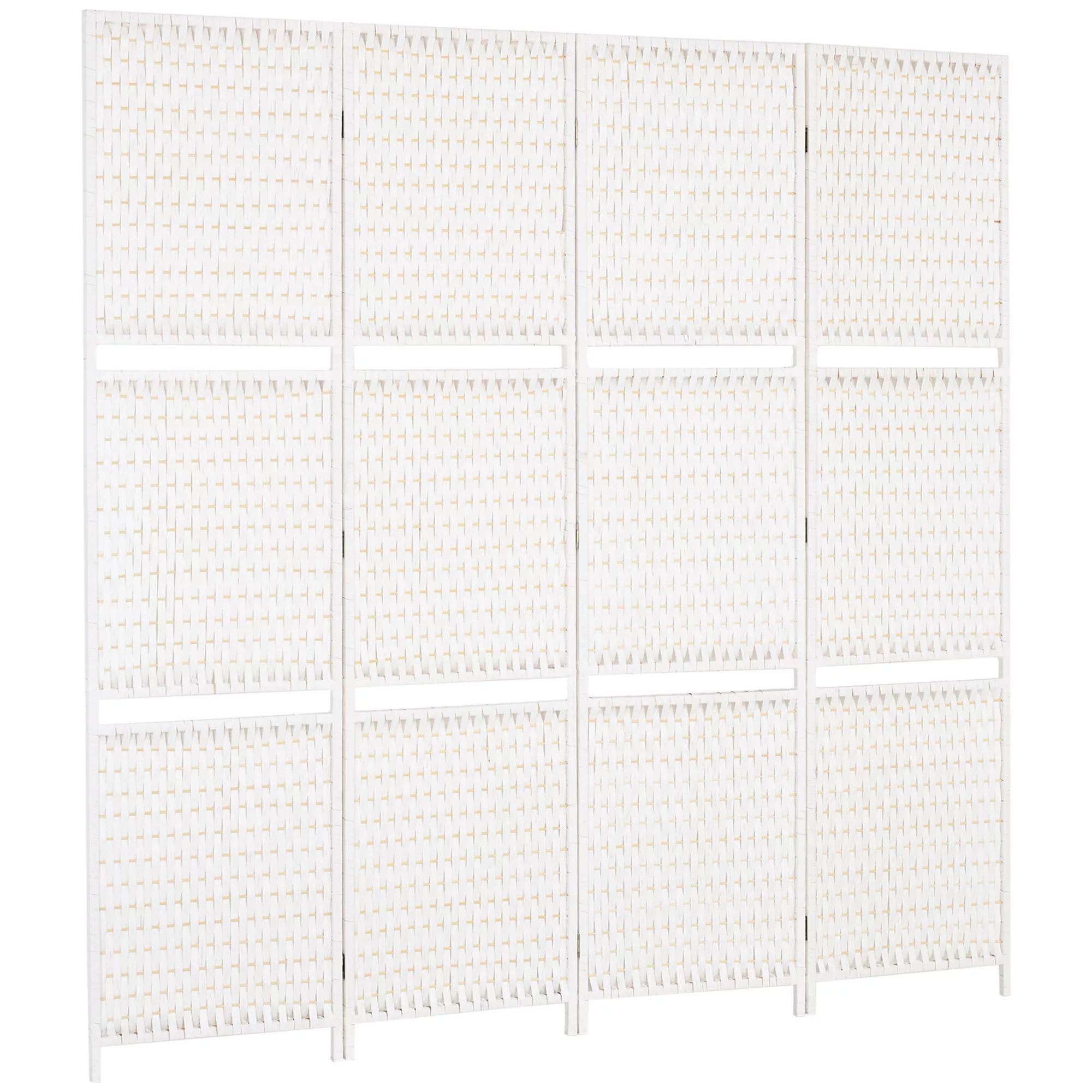 HOMCOM Paravent Innenraum 4 Panel 181L x 180H cm 2 Regale faltbarer Raumtei günstig online kaufen