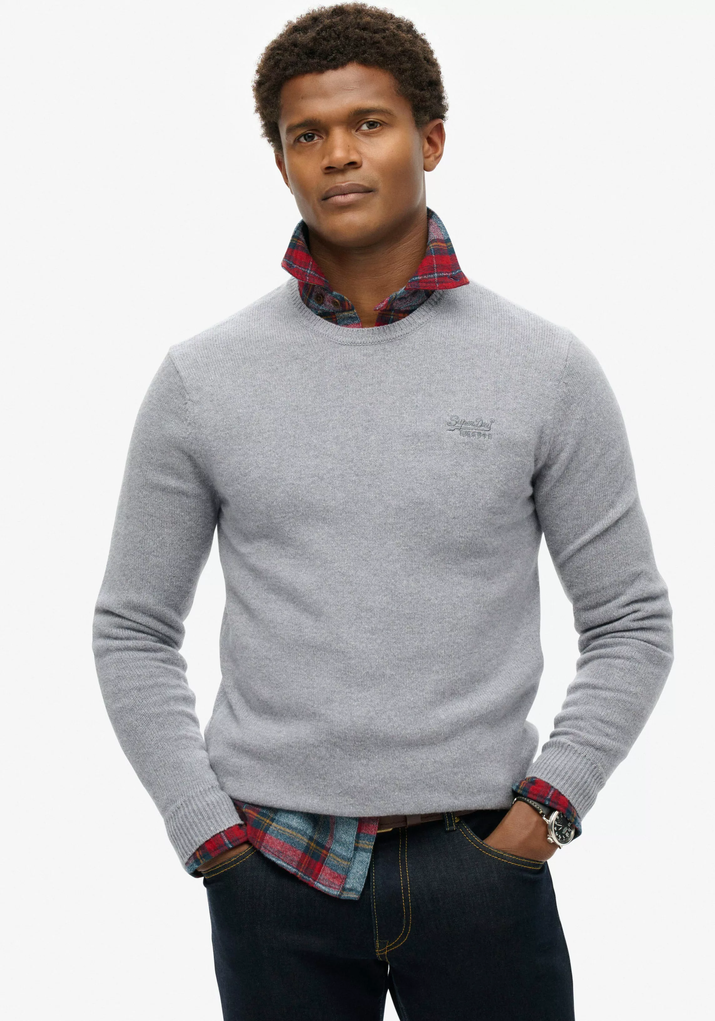 Superdry Rundhalspullover "ESSENTIAL SLIM FIT CREW JUMPER" günstig online kaufen