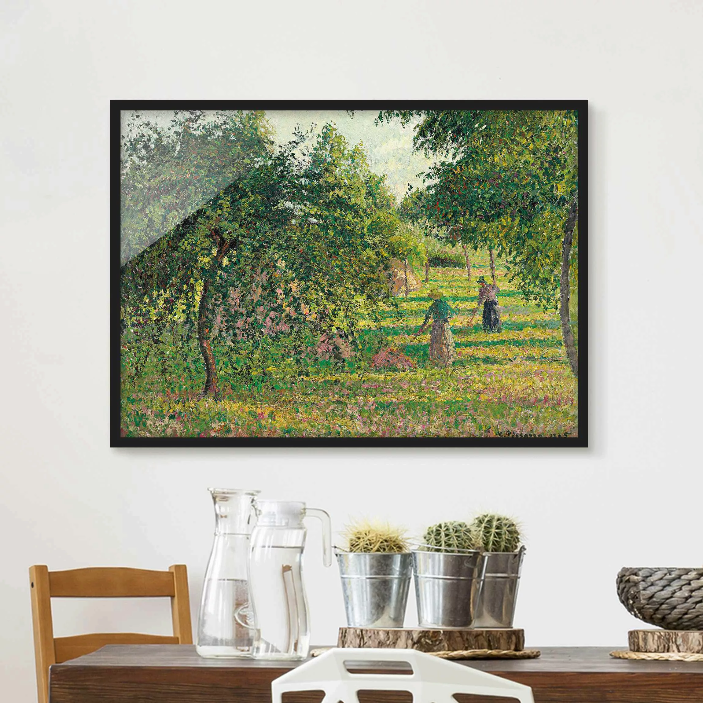 Bild mit Rahmen Kunstdruck - Querformat Camille Pissarro - Apfelbäume günstig online kaufen